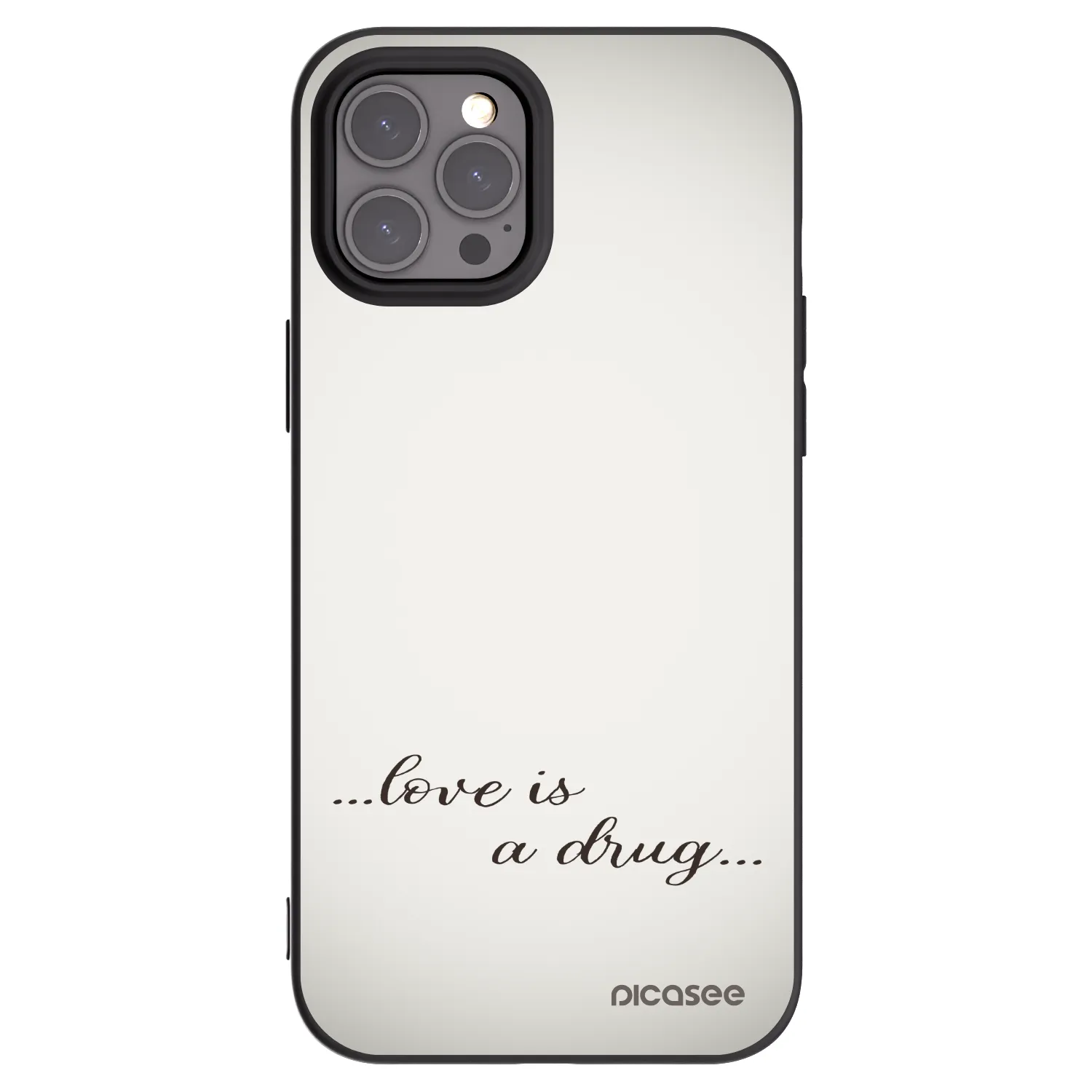 Picasee Μαύρη θήκη σιλικόνης για Apple iPhone 12 Pro Max - Love is a drug