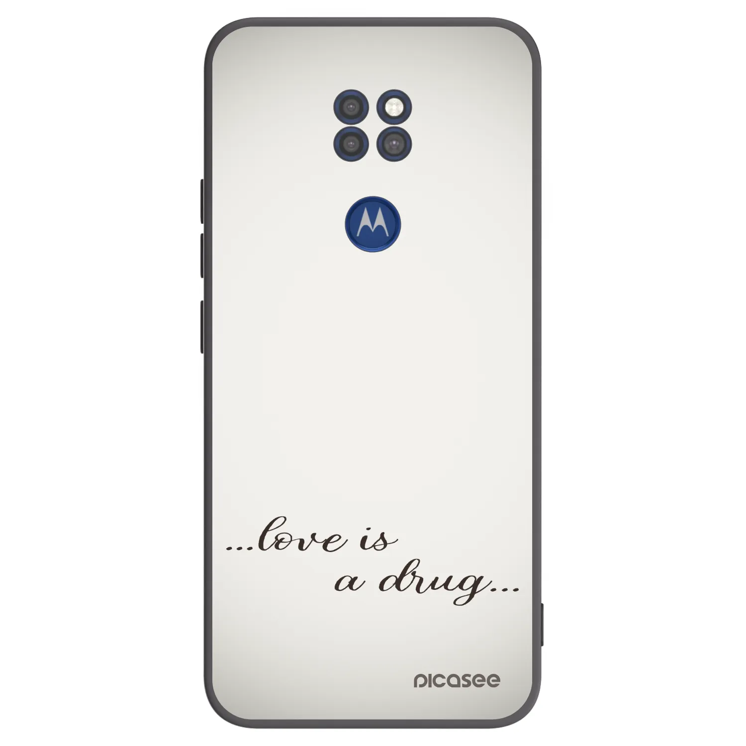 Picasee Μαύρη θήκη σιλικόνης για Motorola Moto G9 Play - Love is a drug