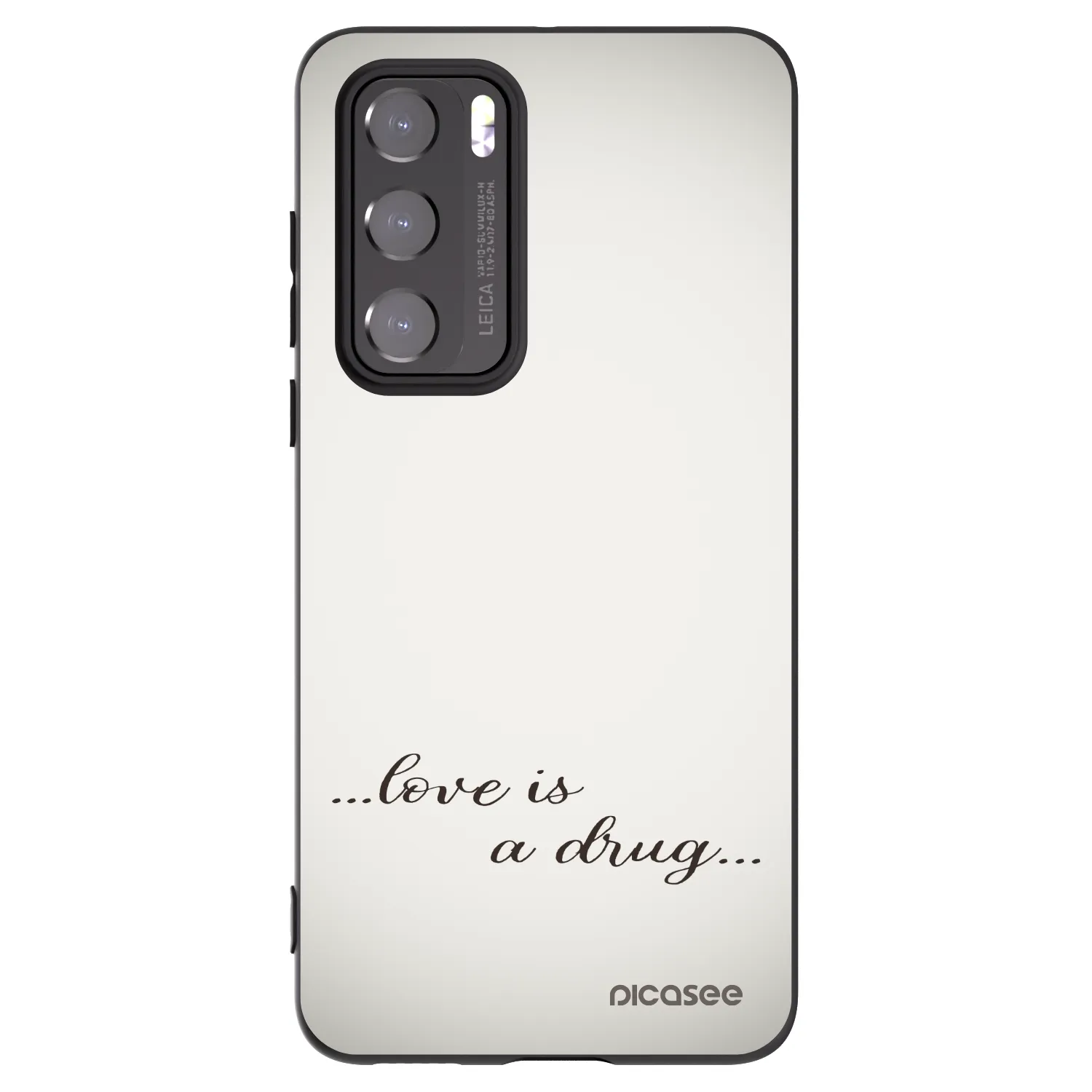 Picasee Μαύρη θήκη σιλικόνης για Huawei P40 - Love is a drug