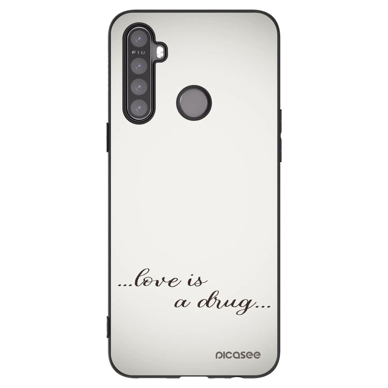 Picasee Μαύρη θήκη σιλικόνης για Realme 5 - Love is a drug