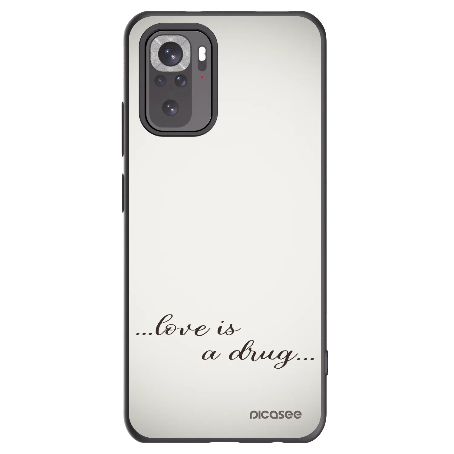 Picasee Μαύρη θήκη σιλικόνης για Xiaomi Redmi Note 10 - Love is a drug