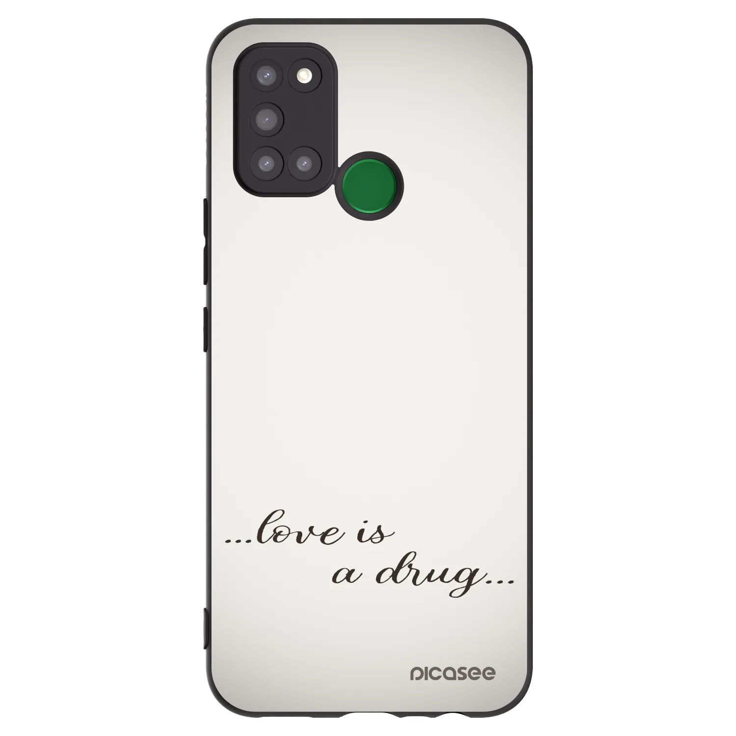 Picasee Μαύρη θήκη σιλικόνης για Realme 7i - Love is a drug
