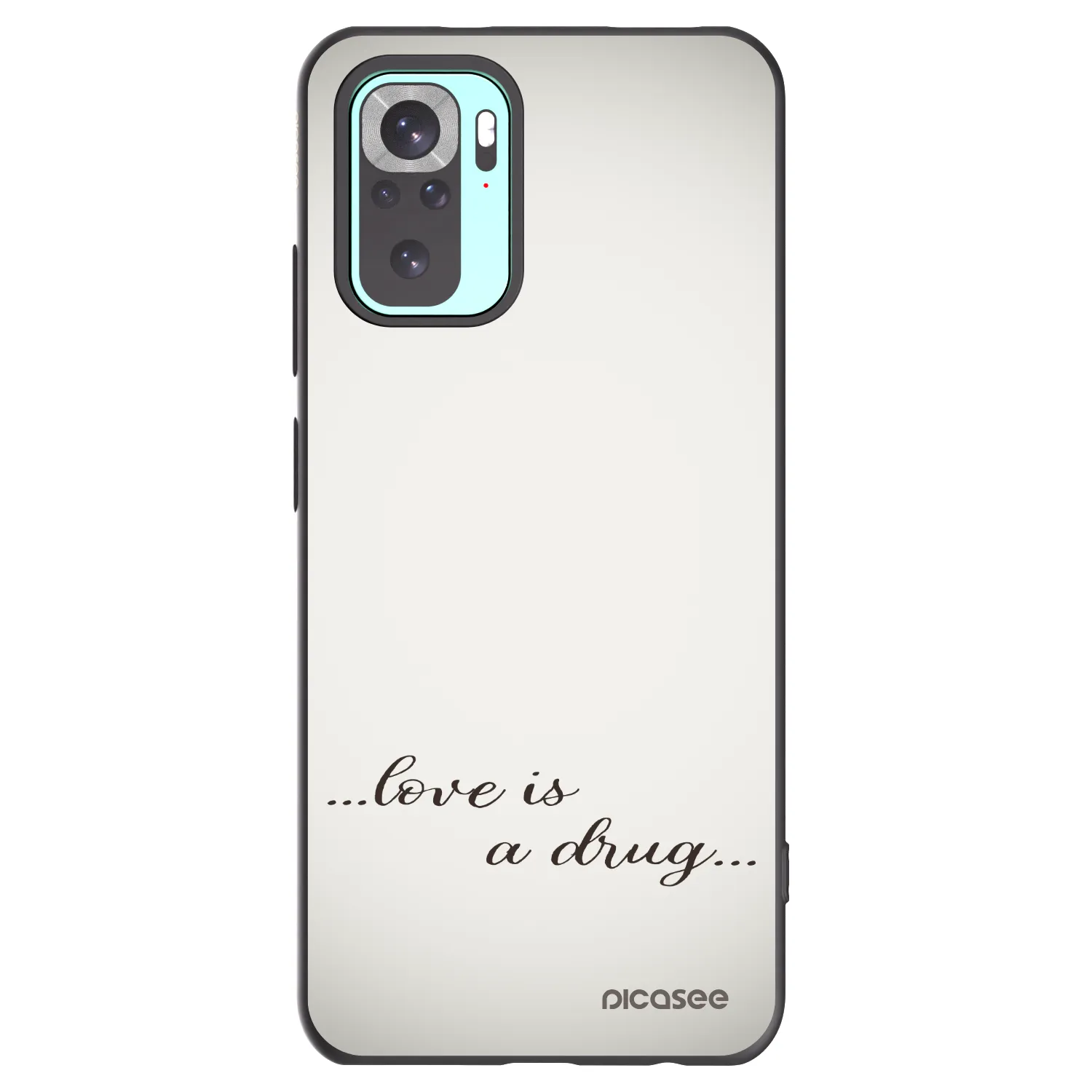Picasee Μαύρη θήκη σιλικόνης για Xiaomi Redmi Note 10 Pro - Love is a drug