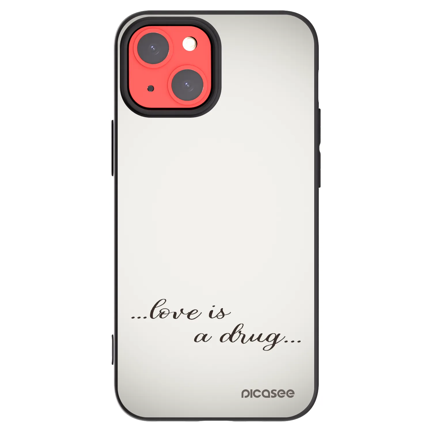Picasee Μαύρη θήκη σιλικόνης για Apple iPhone 13 mini - Love is a drug