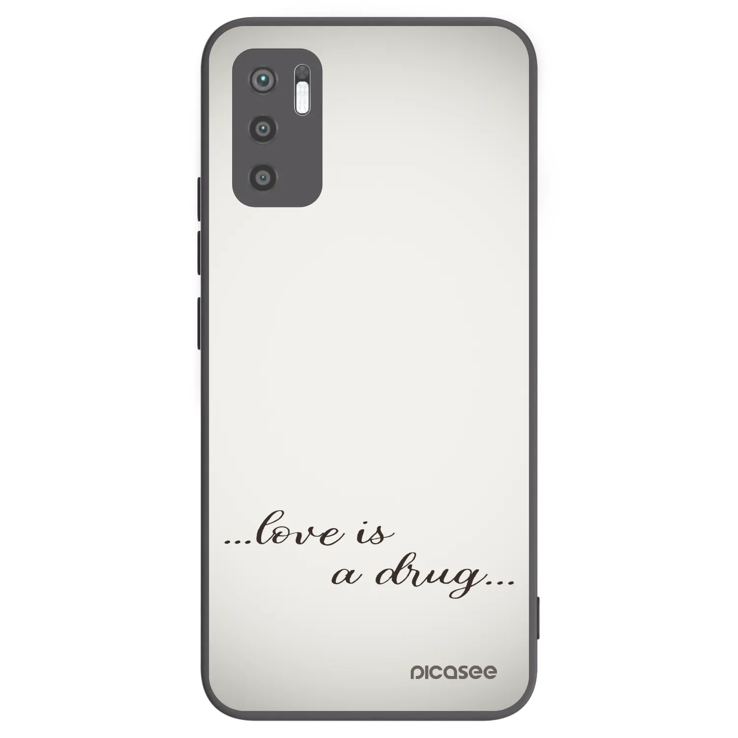 Picasee Μαύρη θήκη σιλικόνης για Xiaomi Redmi Note 10 5G - Love is a drug