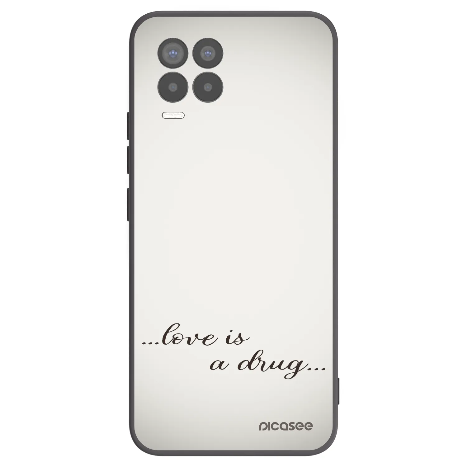 Picasee Μαύρη θήκη σιλικόνης για Realme 8 4G - Love is a drug