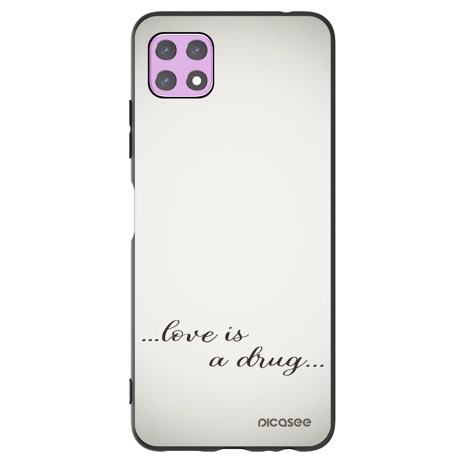 Picasee Μαύρη θήκη σιλικόνης για Samsung Galaxy A22 A226B 5G - Love is a drug