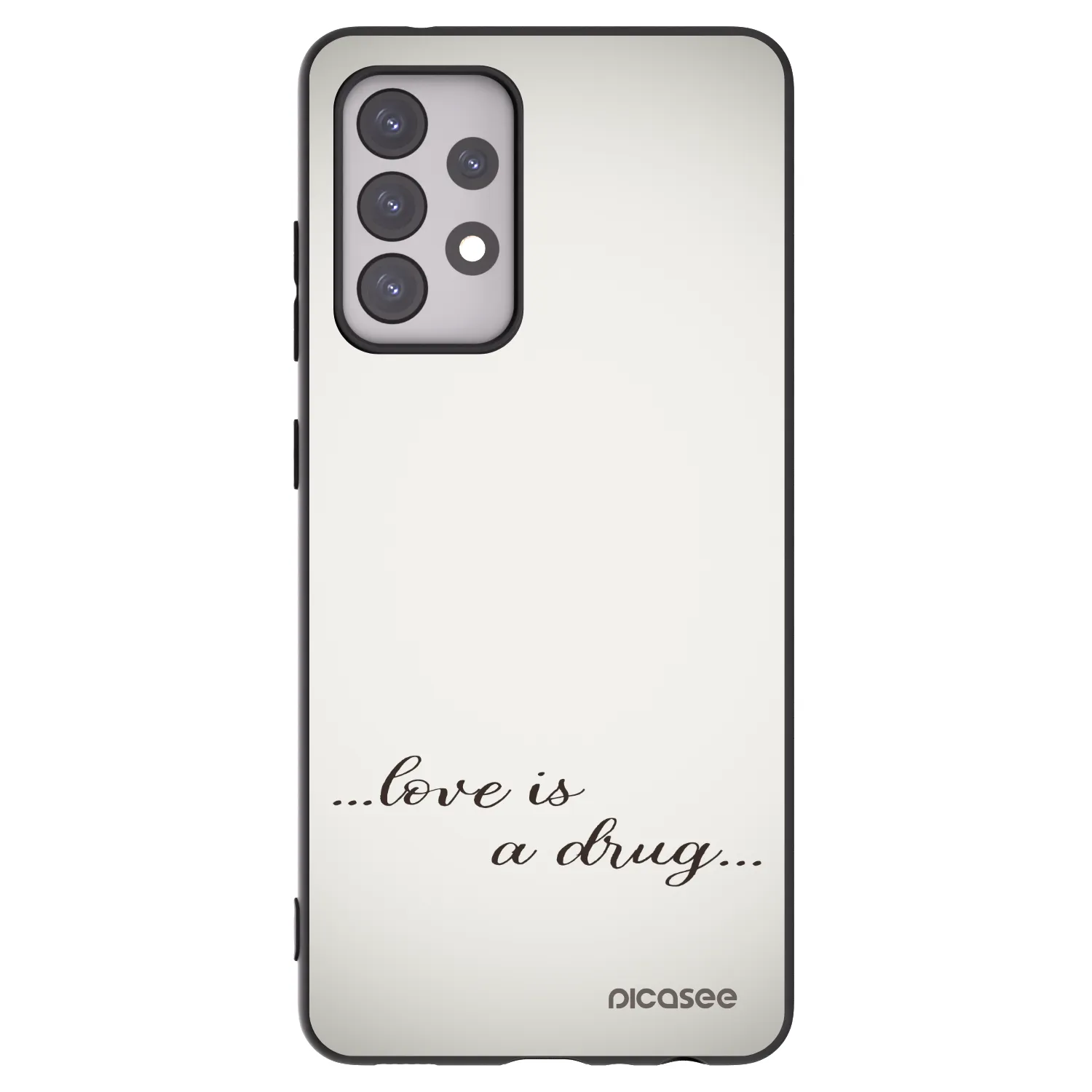 Picasee Μαύρη θήκη σιλικόνης για Samsung Galaxy A52s 5G A528B - Love is a drug