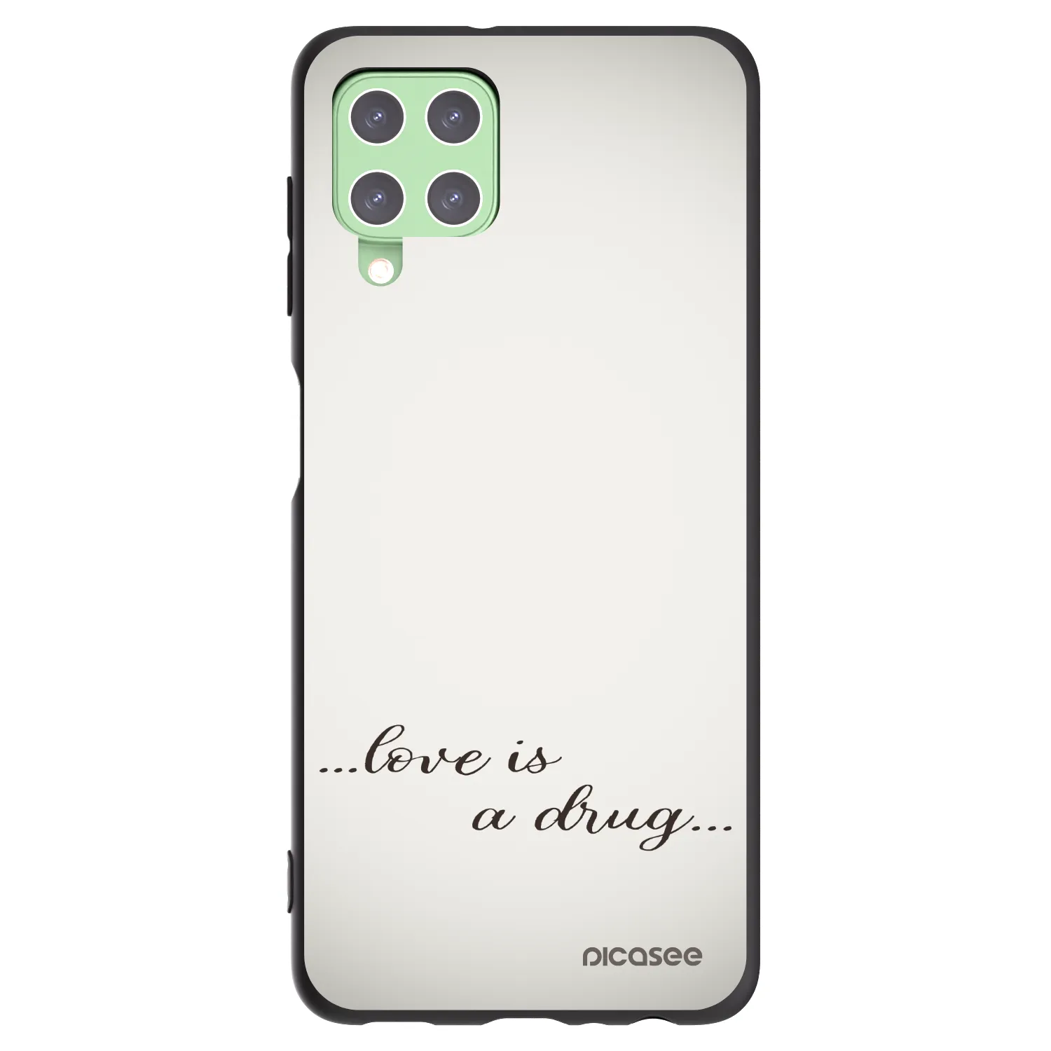 Picasee Μαύρη θήκη σιλικόνης για Samsung Galaxy A22 A225F 4G - Love is a drug