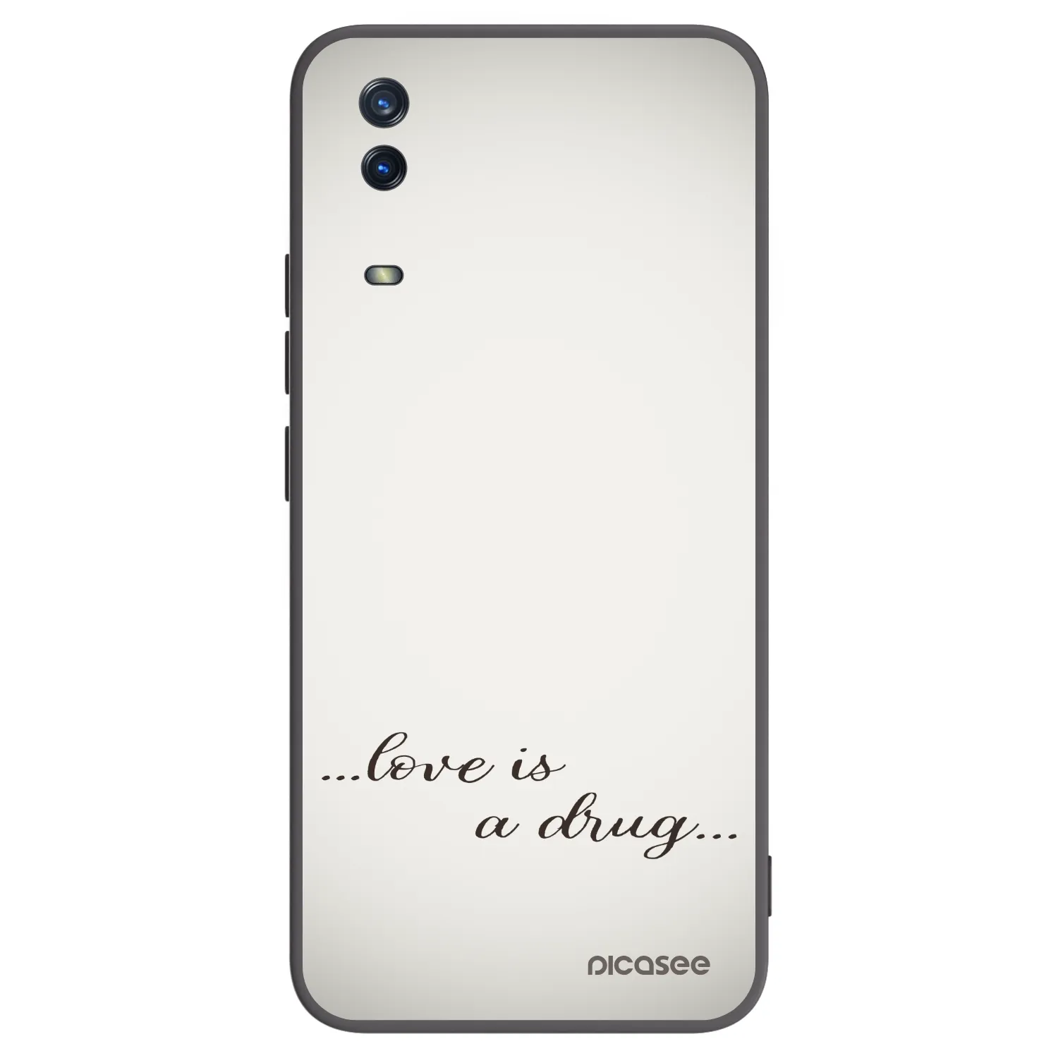 Picasee Μαύρη θήκη σιλικόνης για Vivo Y11s - Love is a drug
