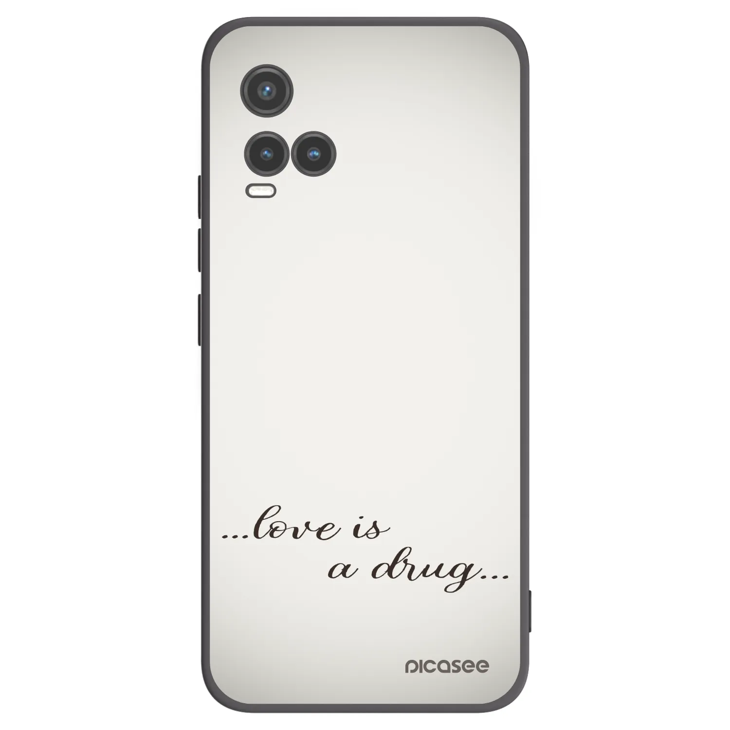 Picasee Μαύρη θήκη σιλικόνης για Vivo Y33s - Love is a drug