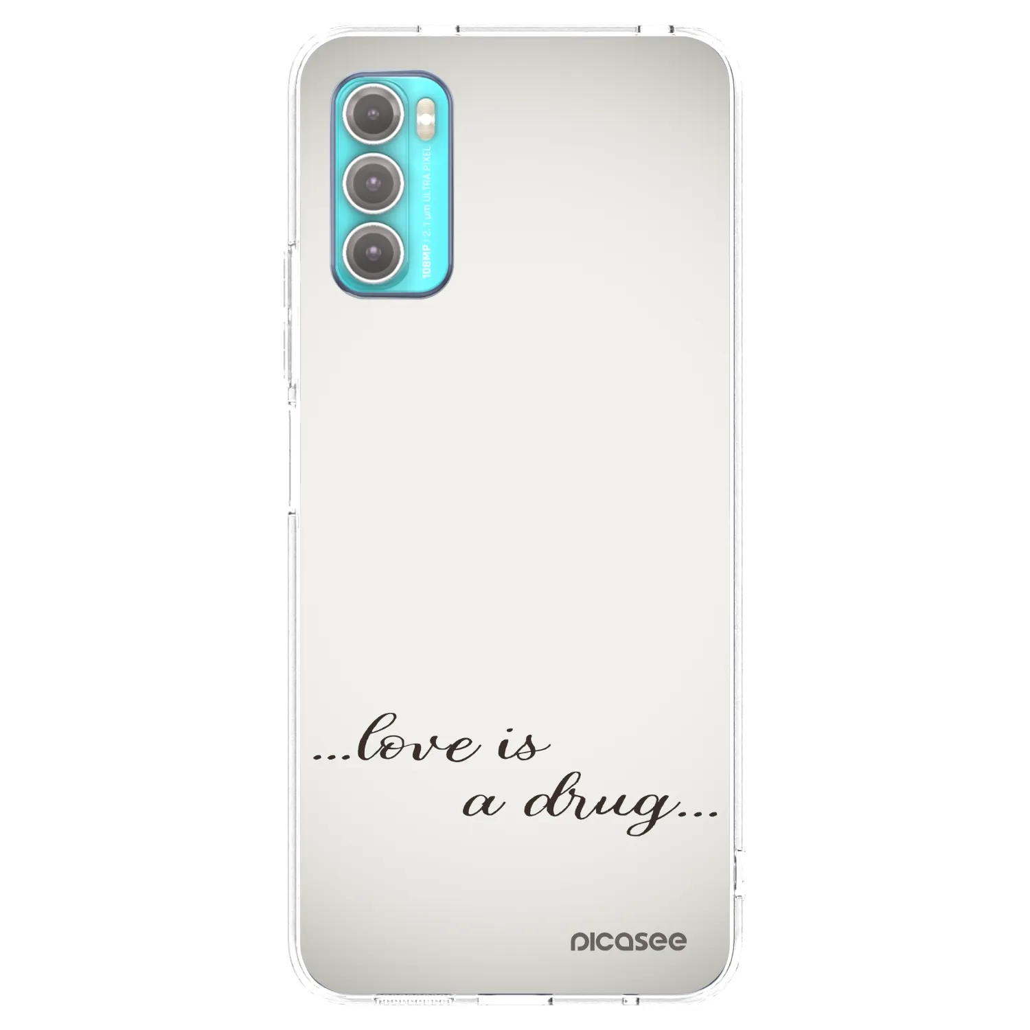 Picasee διαφανής θήκη σιλικόνης Motorola Moto G60 - Love is a drug