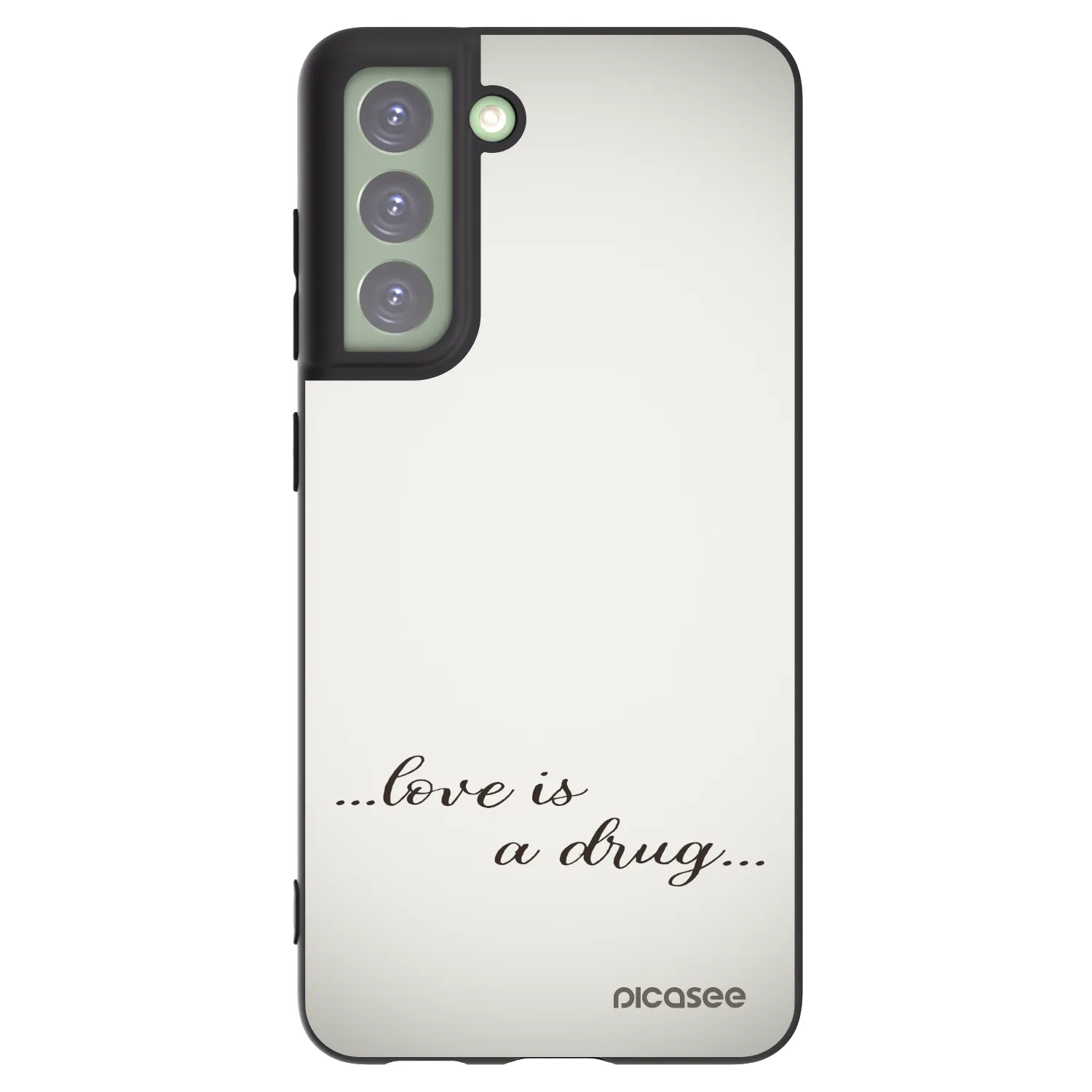 Picasee Μαύρη θήκη σιλικόνης για Samsung Galaxy S21 FE 5G - Love is a drug