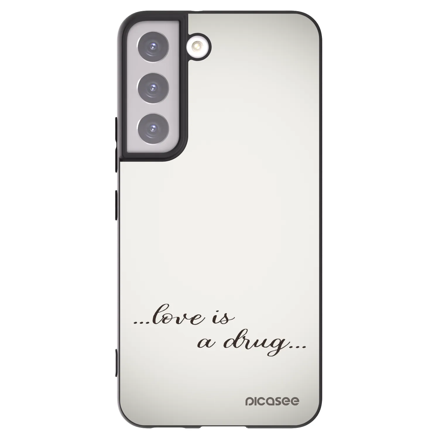 Picasee Μαύρη θήκη σιλικόνης για Samsung Galaxy S22 5G - Love is a drug