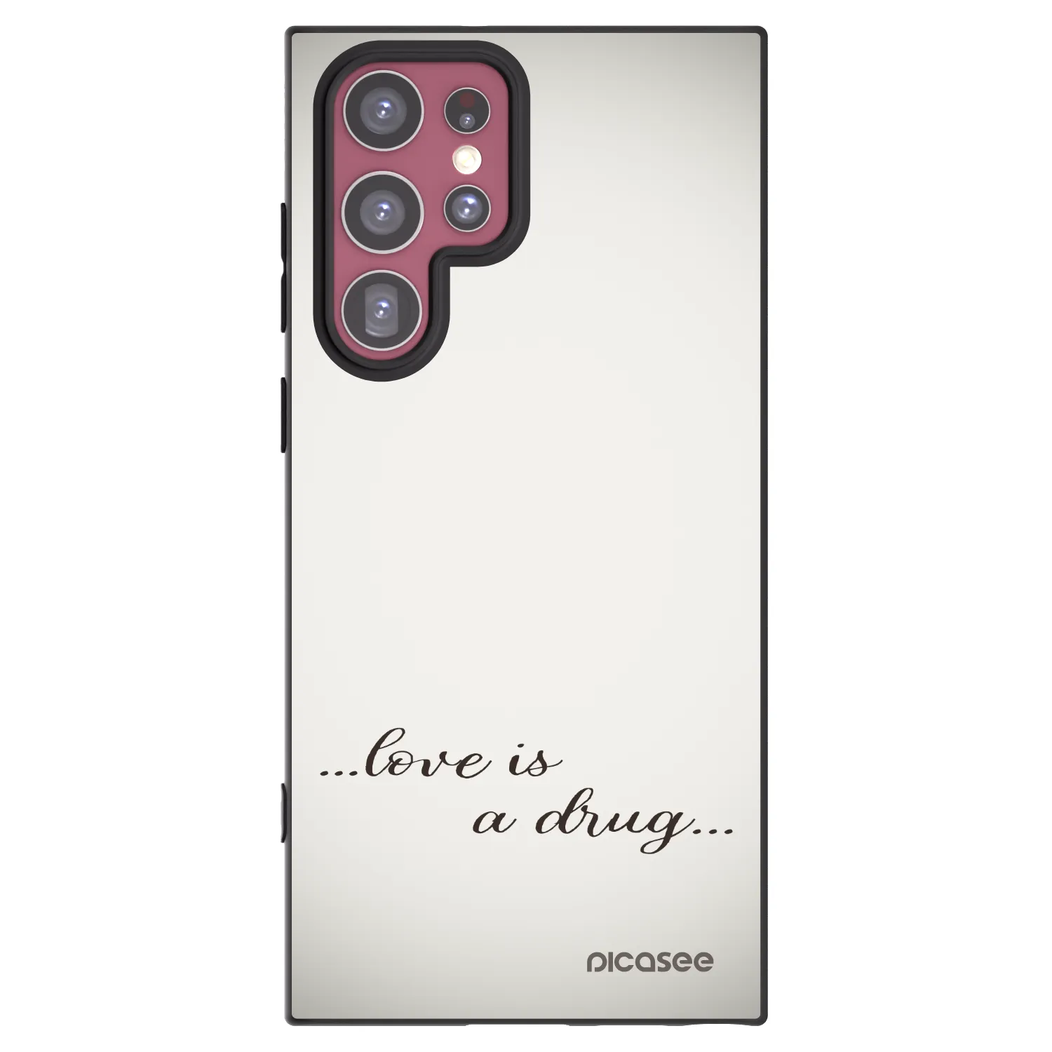 Picasee Μαύρη θήκη σιλικόνης για Samsung Galaxy S22 Ultra 5G - Love is a drug