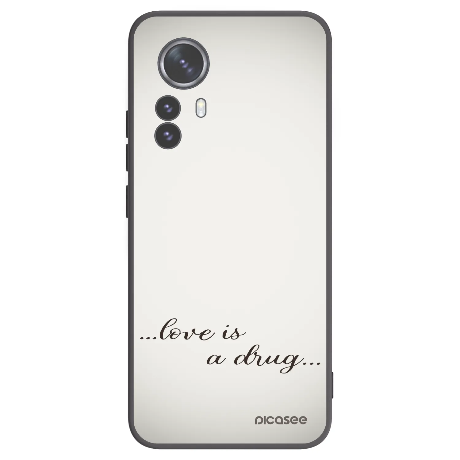 Picasee Μαύρη θήκη σιλικόνης για Xiaomi 12 Pro - Love is a drug