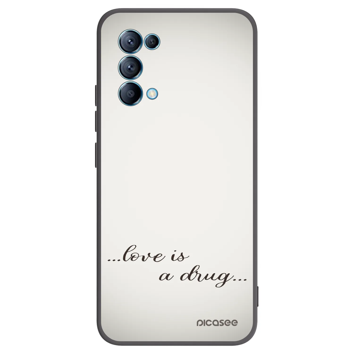 Picasee Μαύρη θήκη σιλικόνης για OPPO Reno 5 5G - Love is a drug