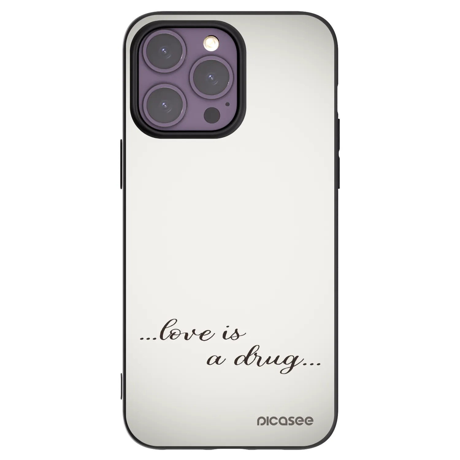 Picasee Μαύρη θήκη σιλικόνης για Apple iPhone 14 Pro Max - Love is a drug