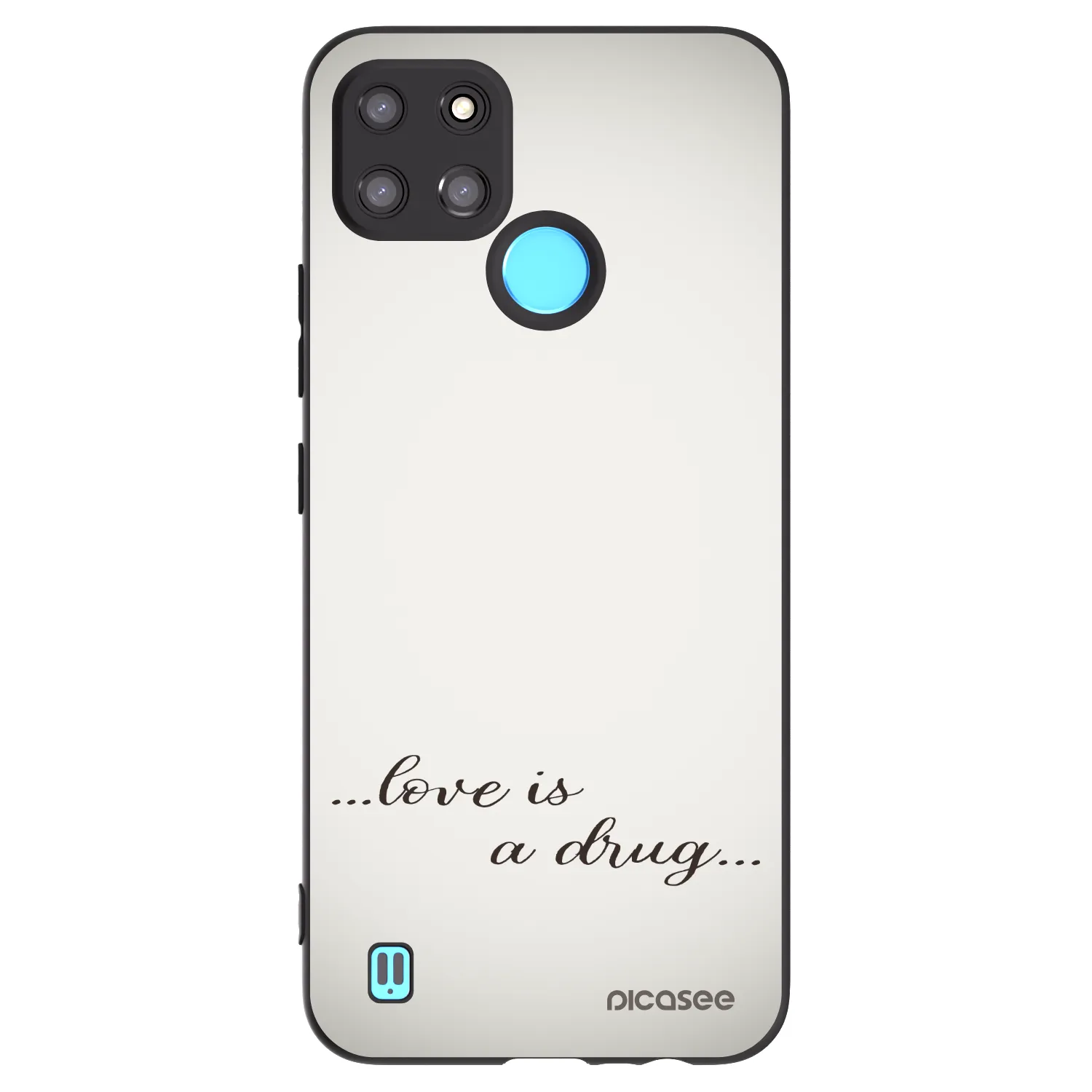 Picasee Μαύρη θήκη σιλικόνης για Realme C21Y - Love is a drug