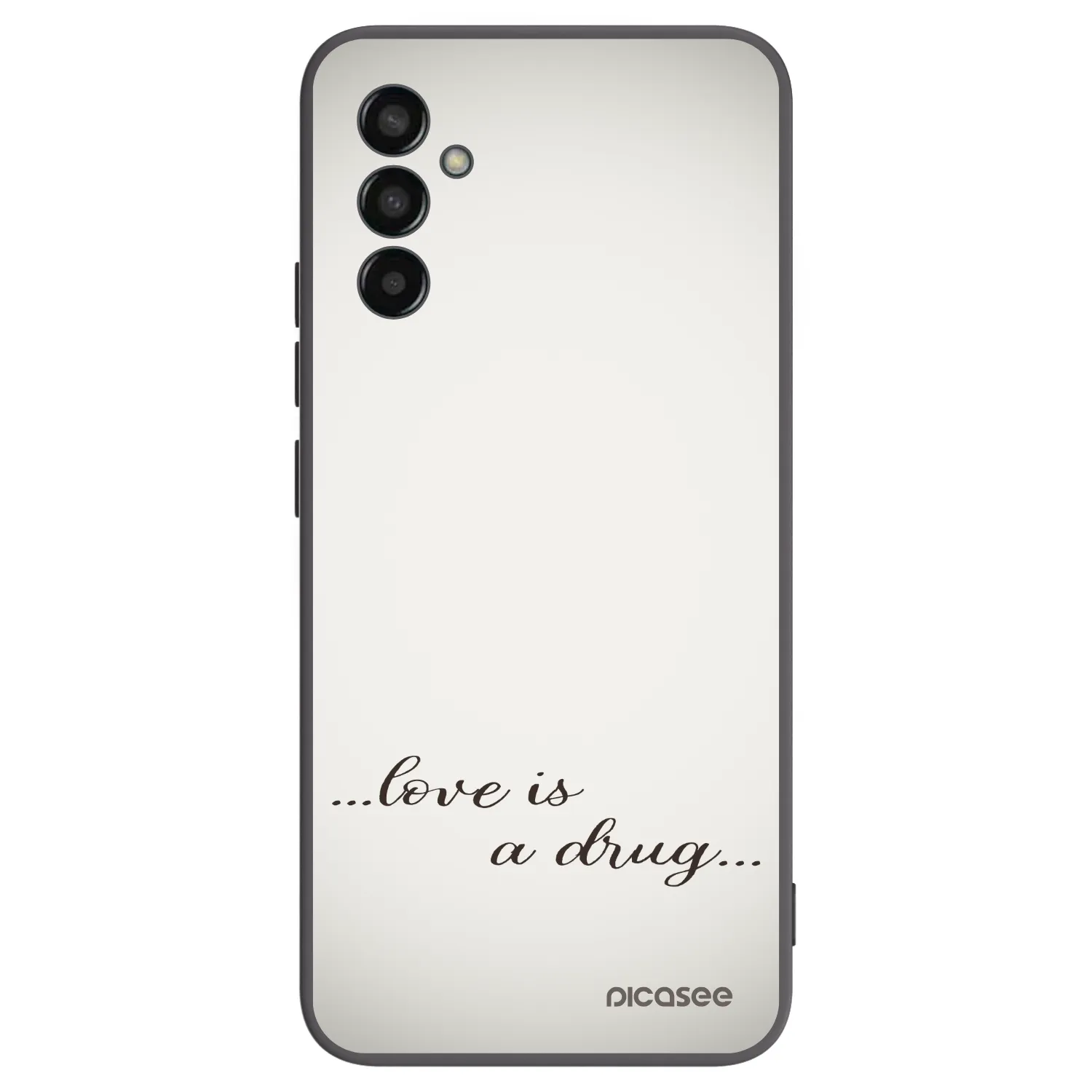 Picasee Μαύρη θήκη σιλικόνης για Samsung Galaxy M13 M135F - Love is a drug