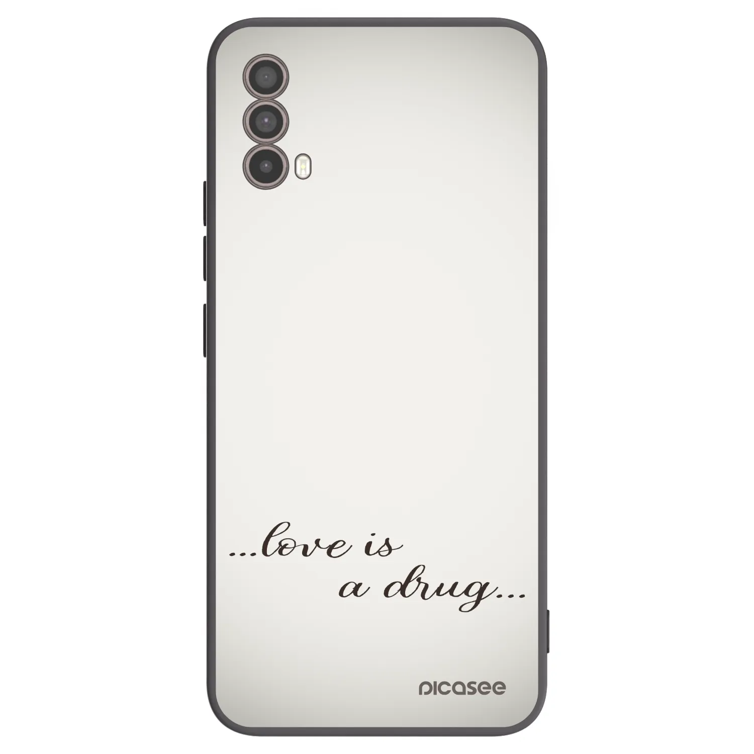 Picasee Μαύρη θήκη σιλικόνης για Motorola Moto E40 - Love is a drug