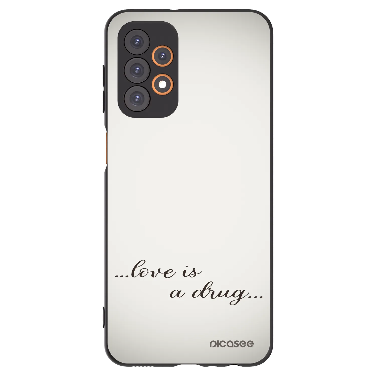 Picasee Μαύρη θήκη σιλικόνης για Samsung Galaxy A23 A235F 4G - Love is a drug