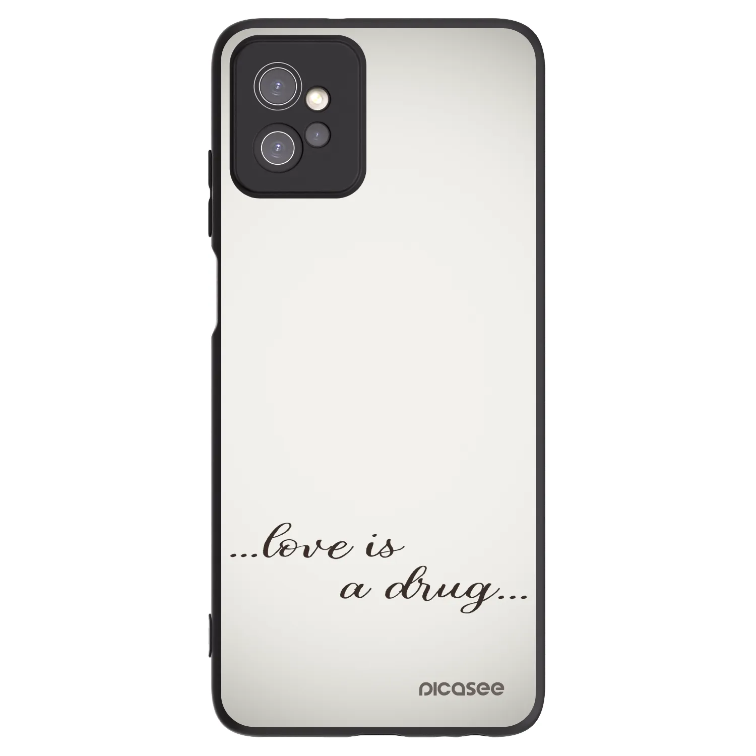 Picasee Μαύρη θήκη σιλικόνης για Motorola Moto G32 - Love is a drug
