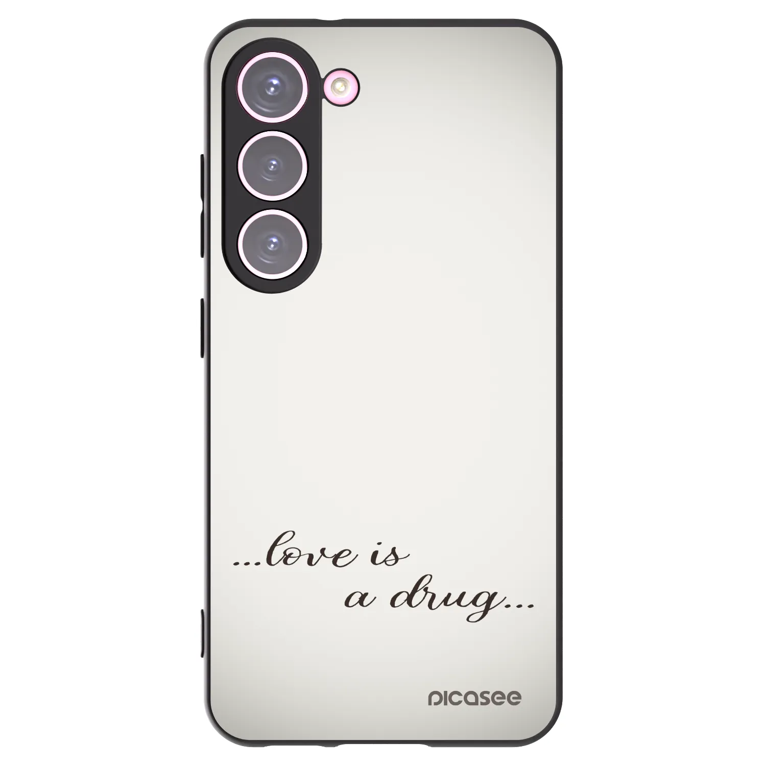 Picasee Μαύρη θήκη σιλικόνης για Samsung Galaxy S23 5G - Love is a drug