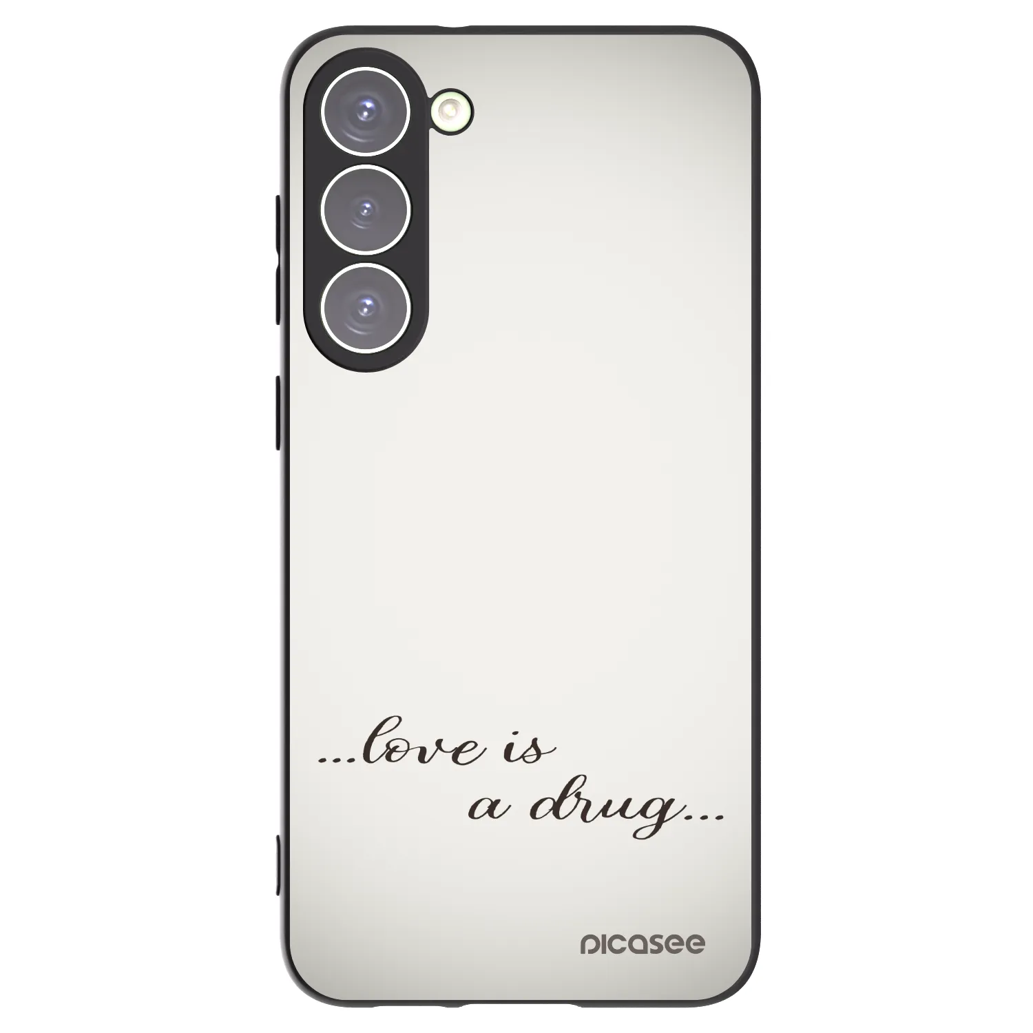 Picasee Μαύρη θήκη σιλικόνης για Samsung Galaxy S23+ 5G - Love is a drug