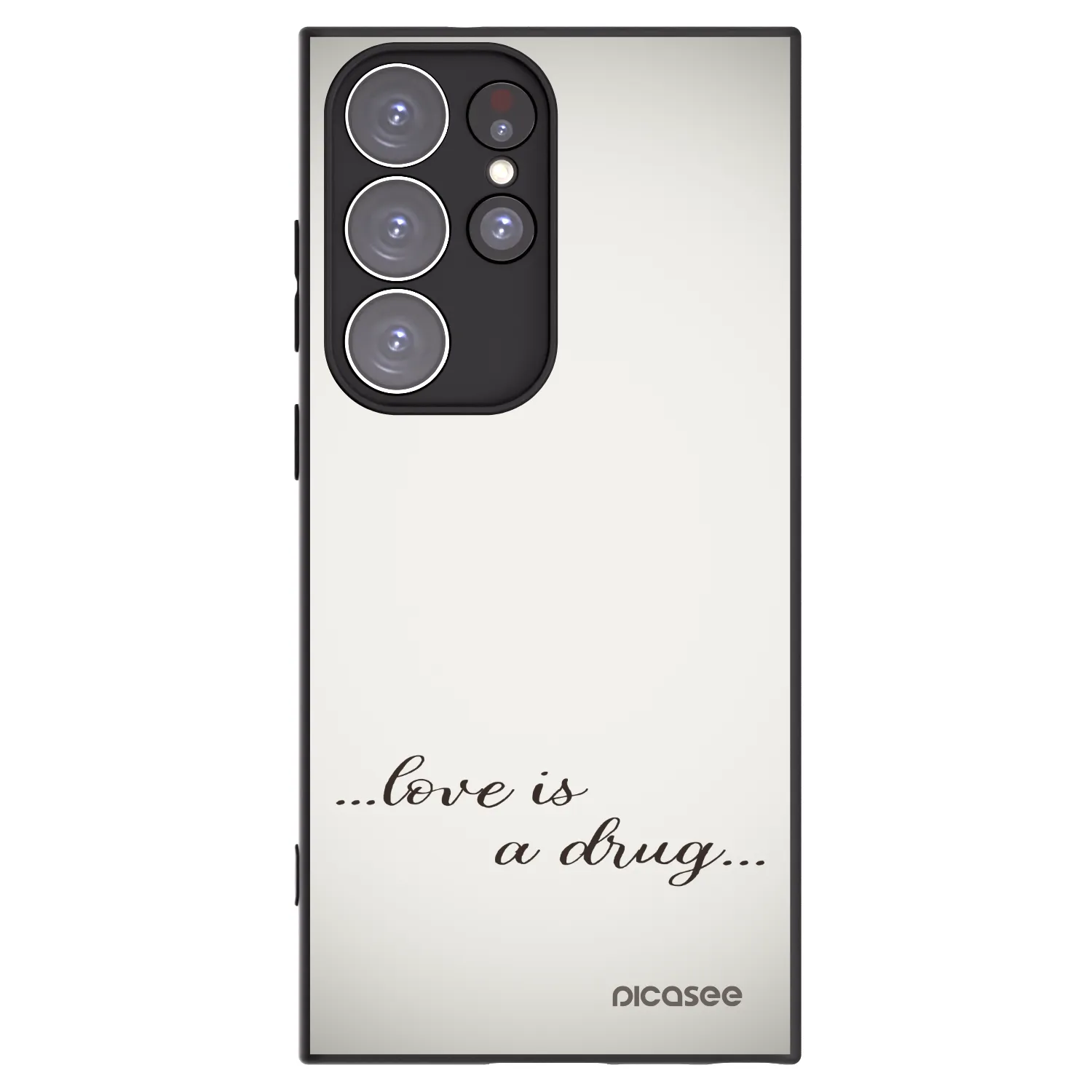Picasee Μαύρη θήκη σιλικόνης για Samsung Galaxy S23 Ultra 5G - Love is a drug