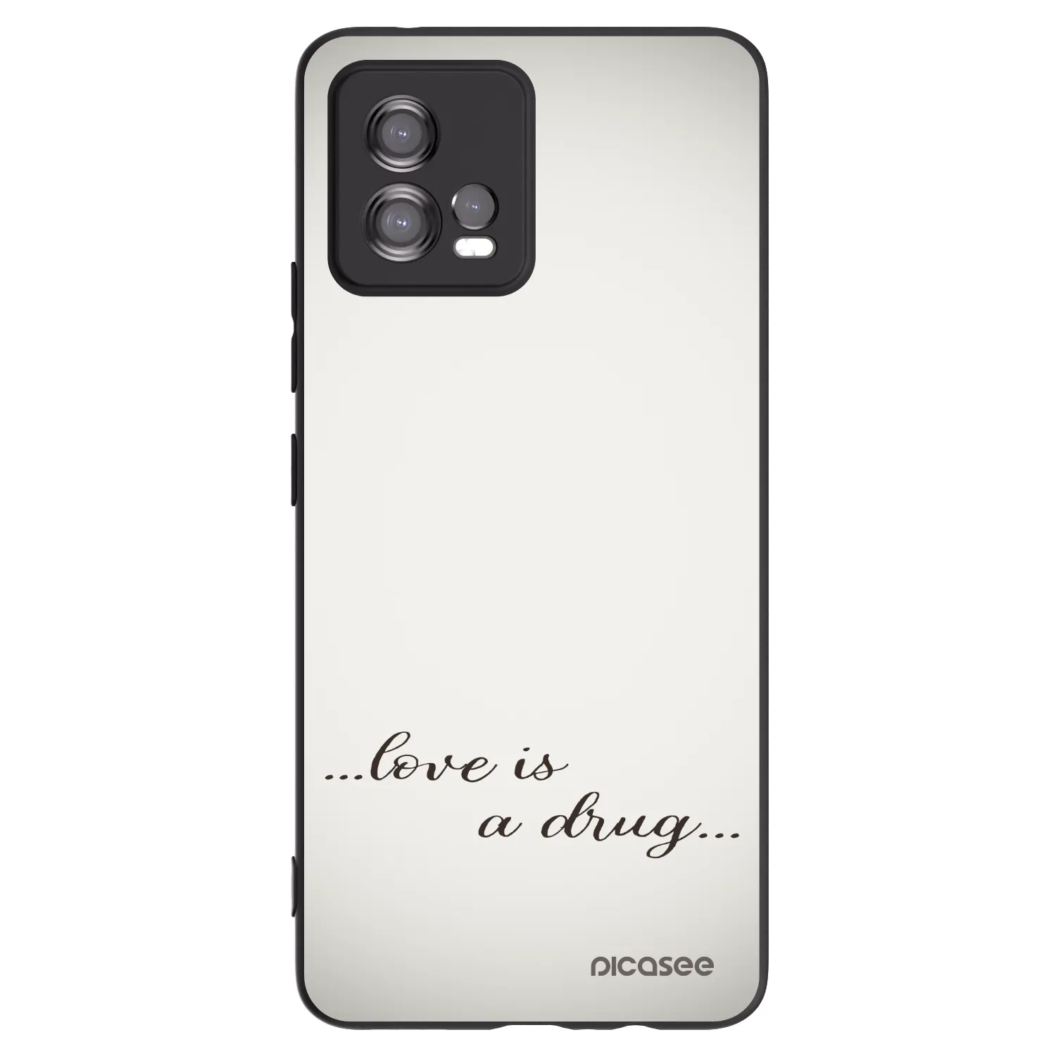 Picasee Μαύρη θήκη σιλικόνης για Motorola Moto G72 - Love is a drug