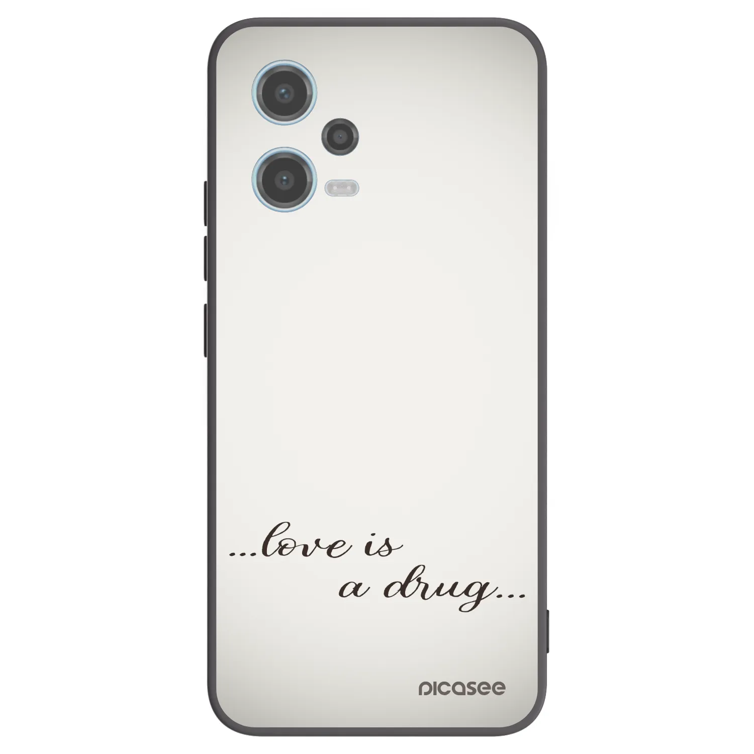 Picasee Μαύρη θήκη σιλικόνης για Xiaomi Redmi Note 12 5G - Love is a drug