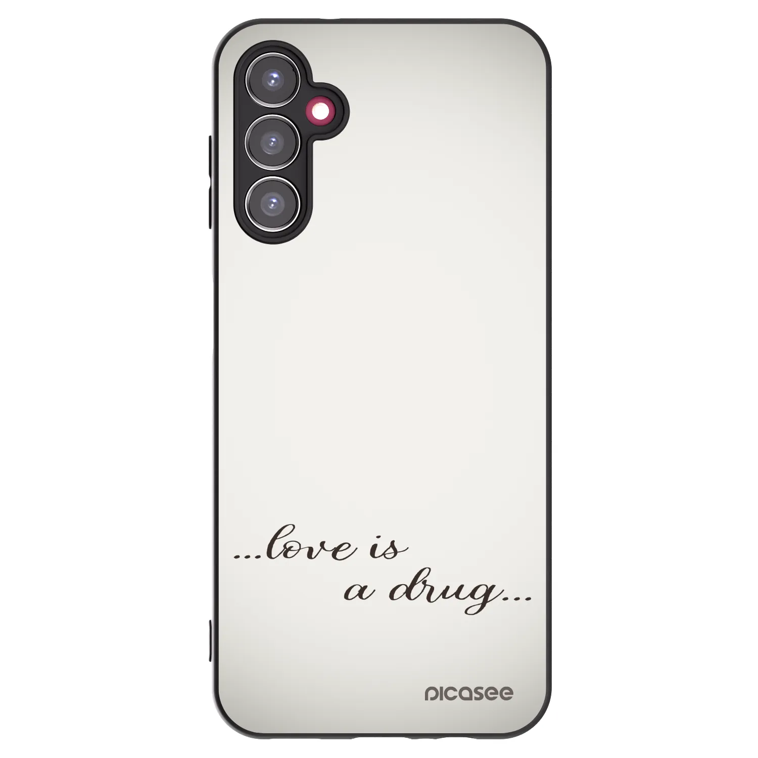 Picasee Μαύρη θήκη σιλικόνης για Samsung Galaxy A14 4G A145R - Love is a drug