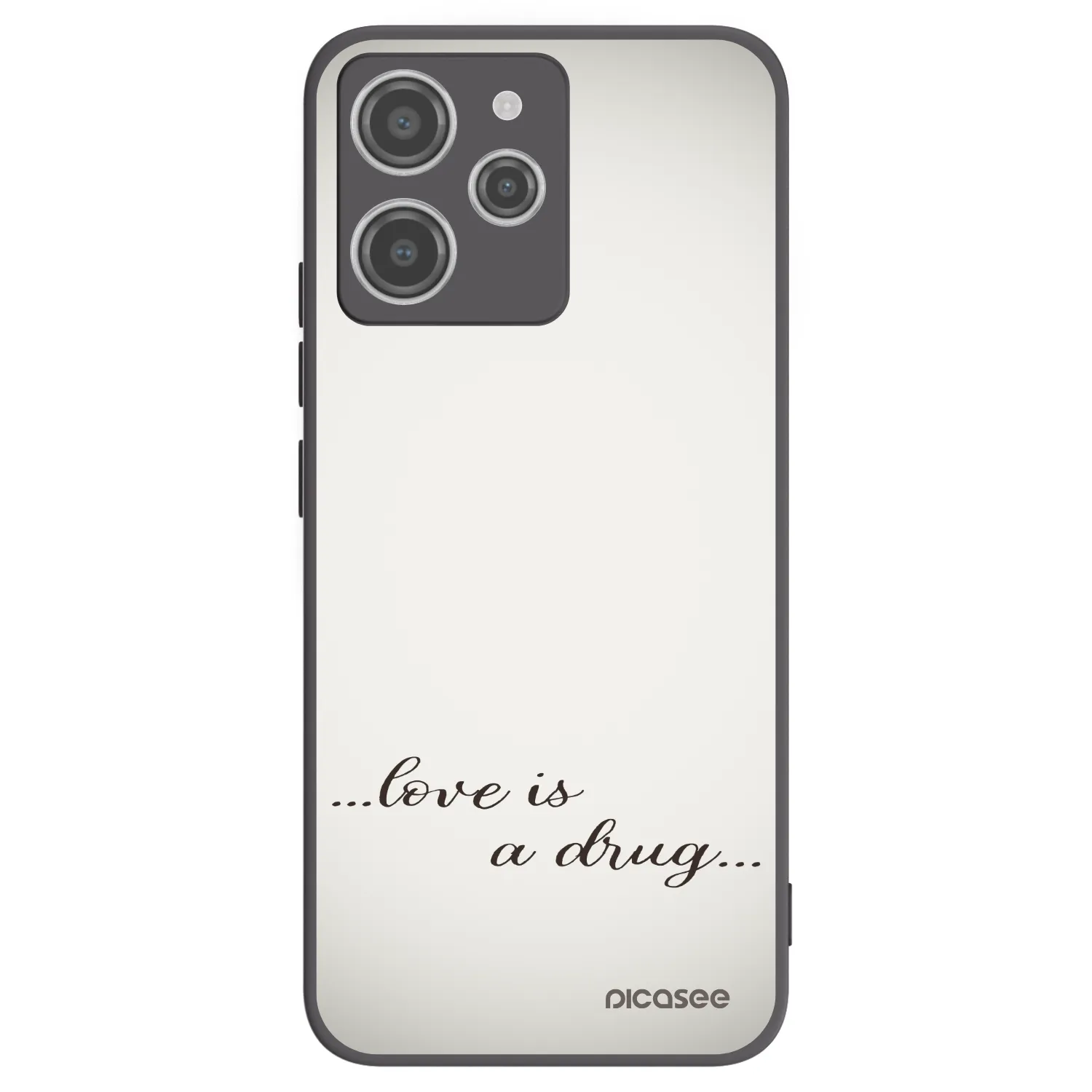 Picasee Μαύρη θήκη σιλικόνης για Xiaomi Redmi 12 4G - Love is a drug