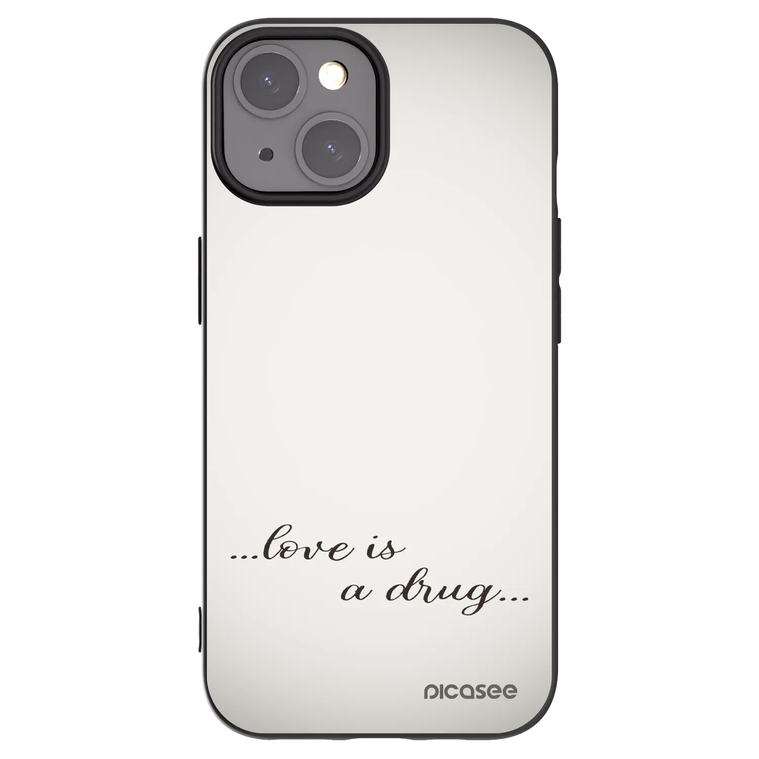 Picasee Μαύρη θήκη σιλικόνης για Apple iPhone 15 - Love is a drug