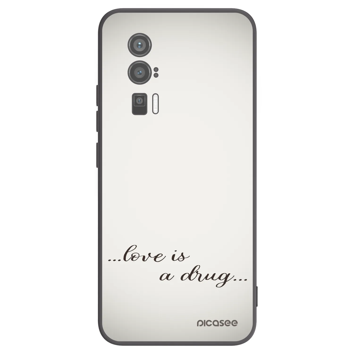 Picasee Μαύρη θήκη σιλικόνης για Xiaomi Poco F5 Pro 5G - Love is a drug