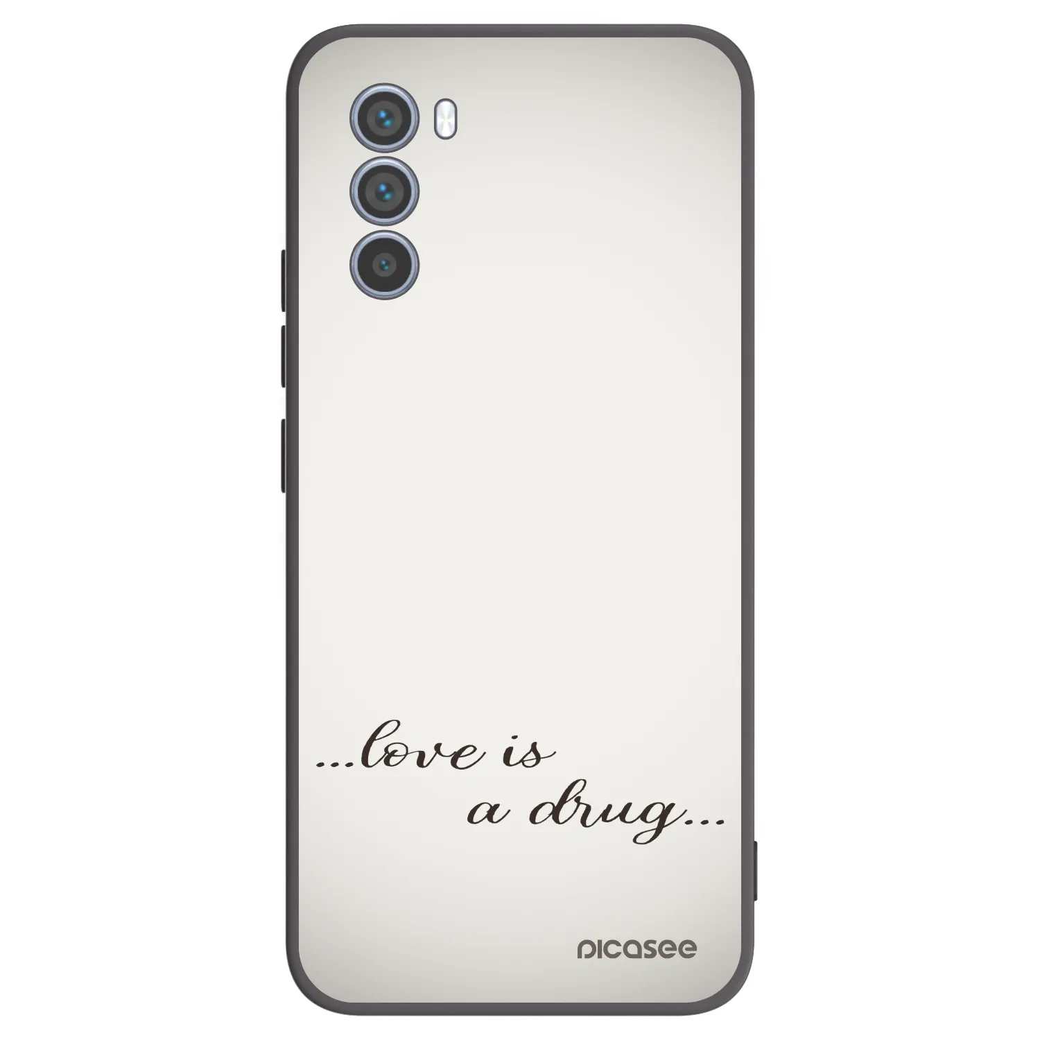 Picasee Μαύρη θήκη σιλικόνης για Motorola Moto G62 - Love is a drug
