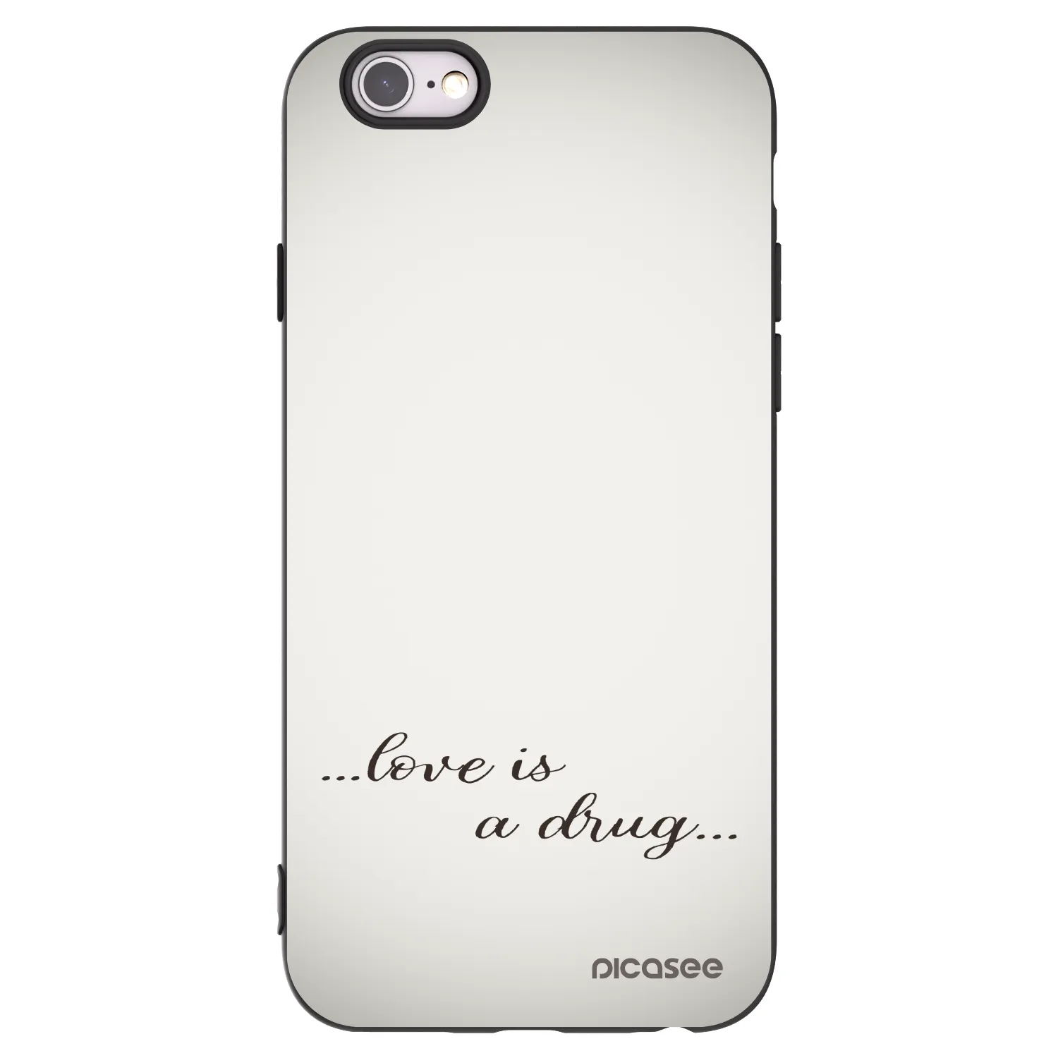 Picasee Μαύρη θήκη σιλικόνης για Apple iPhone 6/6S - Love is a drug