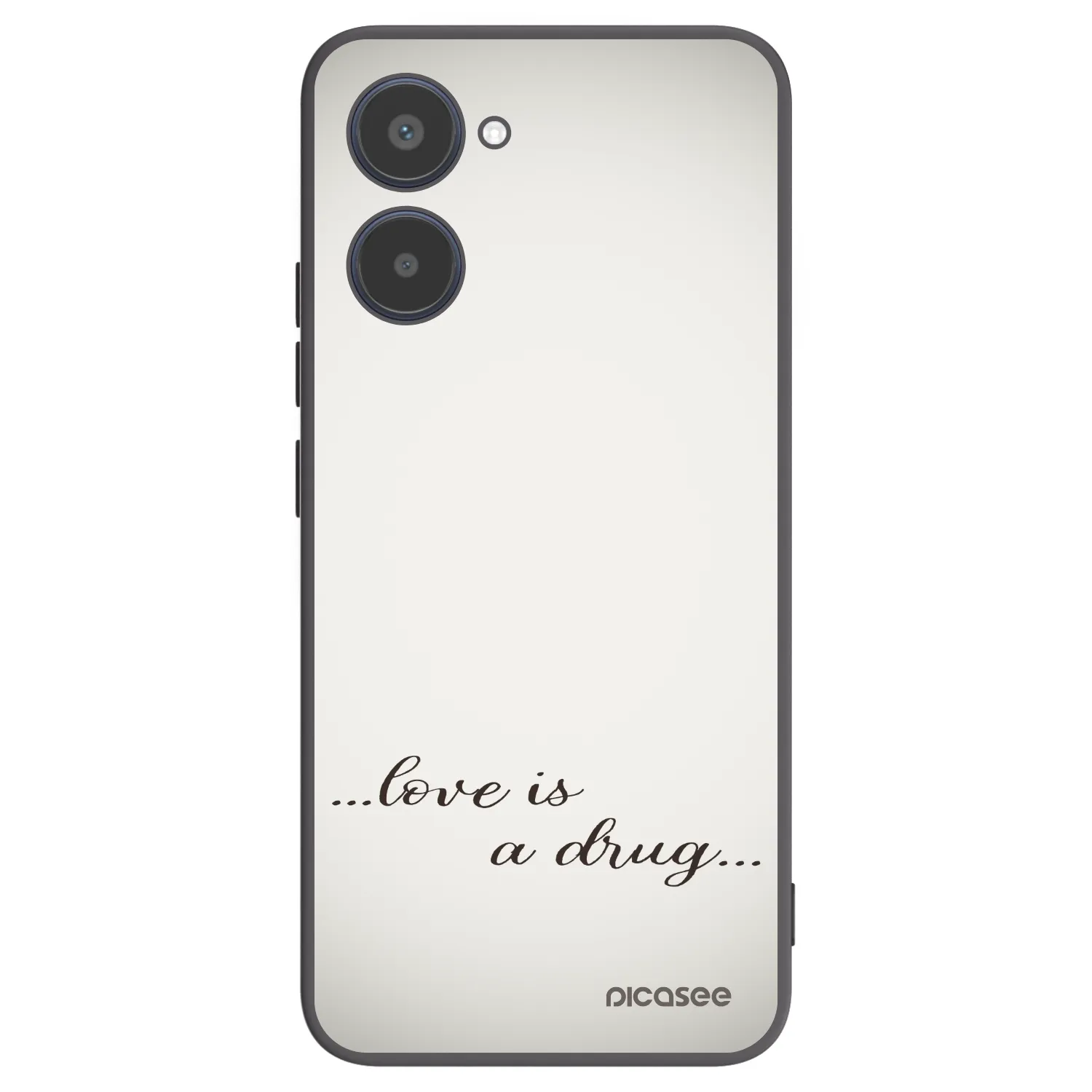 Picasee Μαύρη θήκη σιλικόνης για Realme 10 4G - Love is a drug