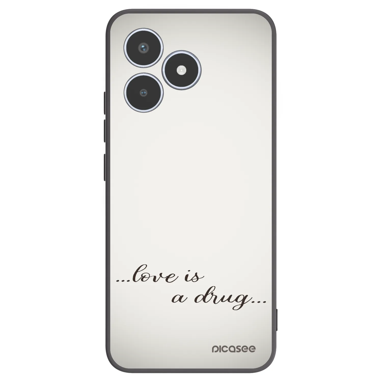 Picasee Μαύρη θήκη σιλικόνης για Realme C53 - Love is a drug