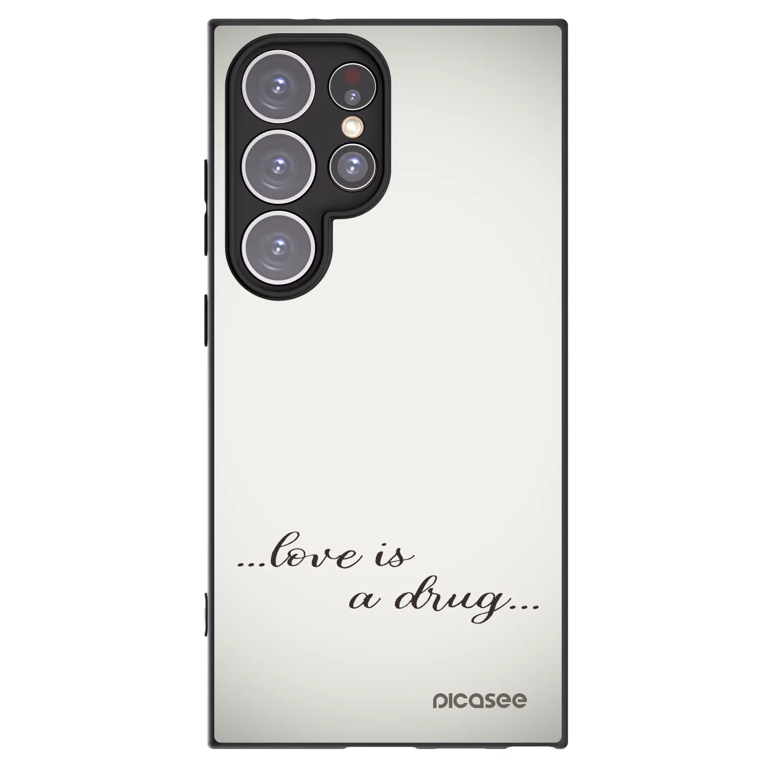Picasee Μαύρη θήκη σιλικόνης για Samsung Galaxy S24 Ultra S928B 5G - Love is a drug