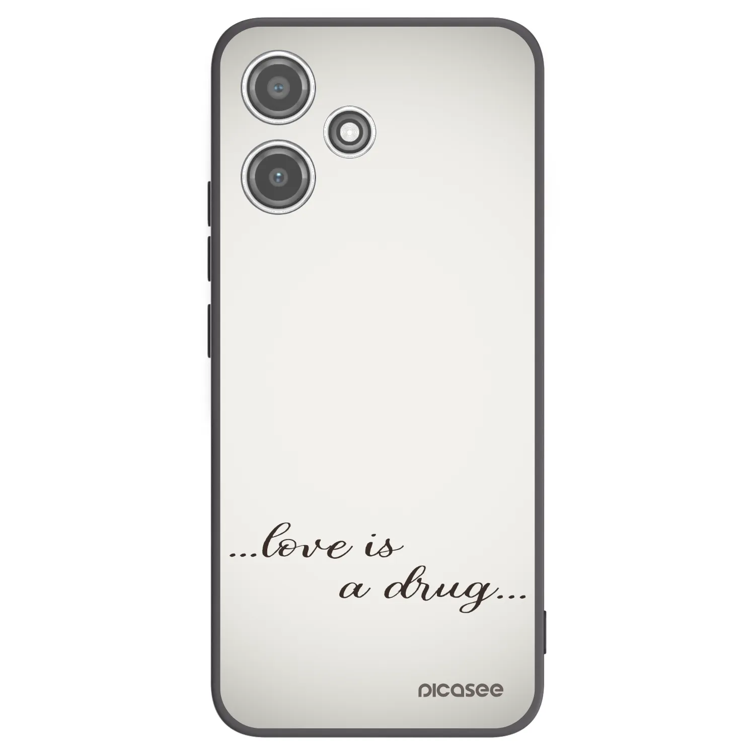 Picasee Μαύρη θήκη σιλικόνης για Xiaomi Redmi 12 5G - Love is a drug