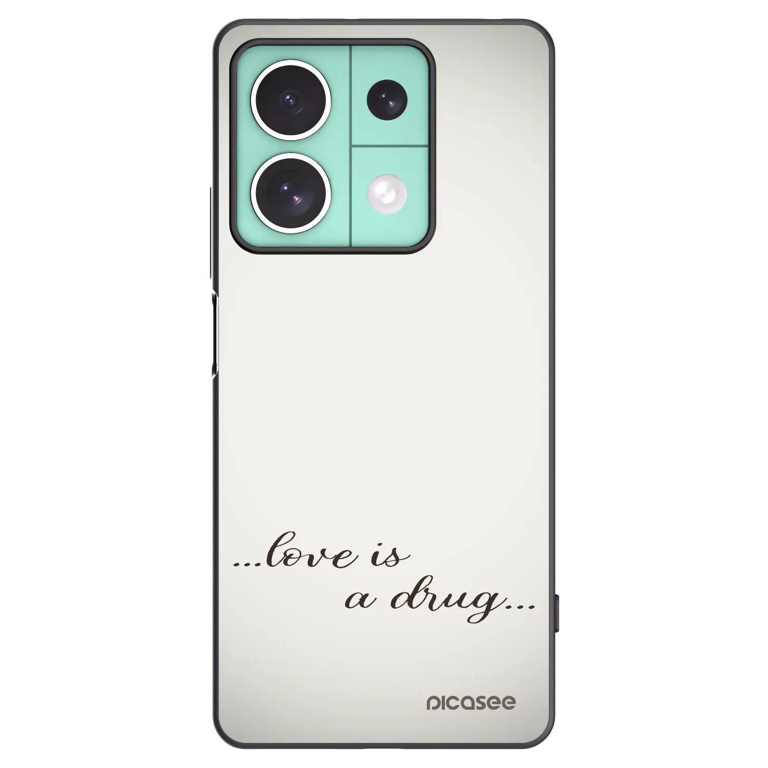 Picasee Μαύρη θήκη σιλικόνης για Xiaomi Redmi Note 13 5G - Love is a drug