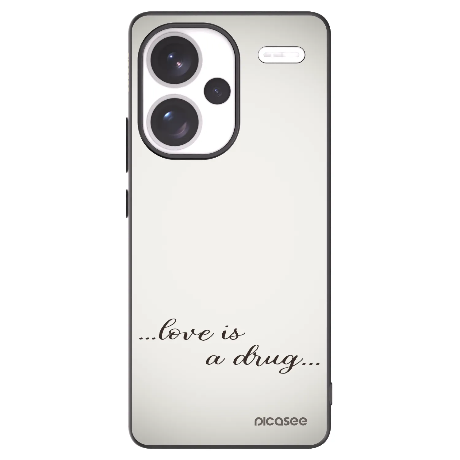 Picasee Μαύρη θήκη σιλικόνης για Xiaomi Redmi Note 13 Pro+ 5G - Love is a drug