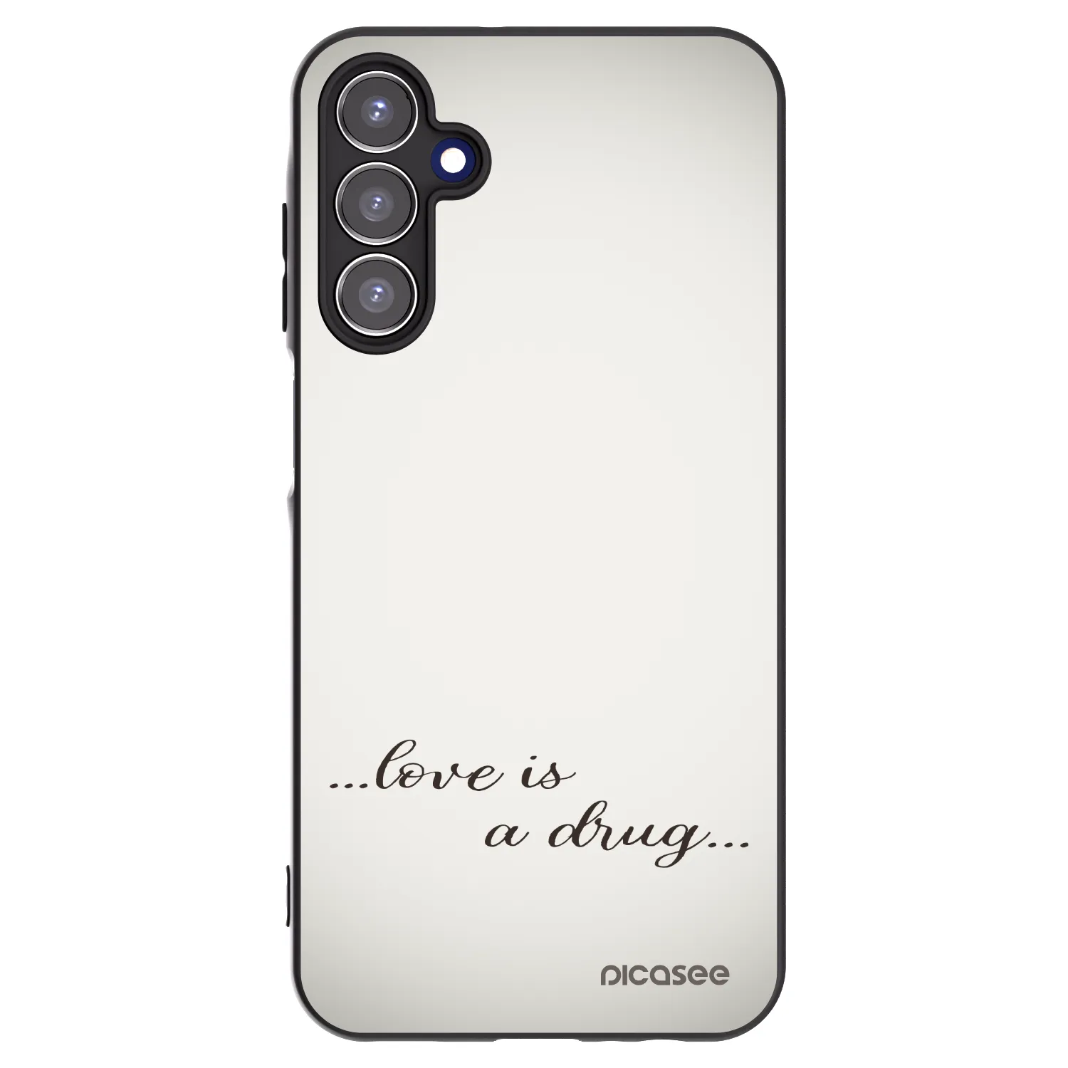 Picasee Μαύρη θήκη σιλικόνης για Samsung Galaxy A15 A156B 5G - Love is a drug