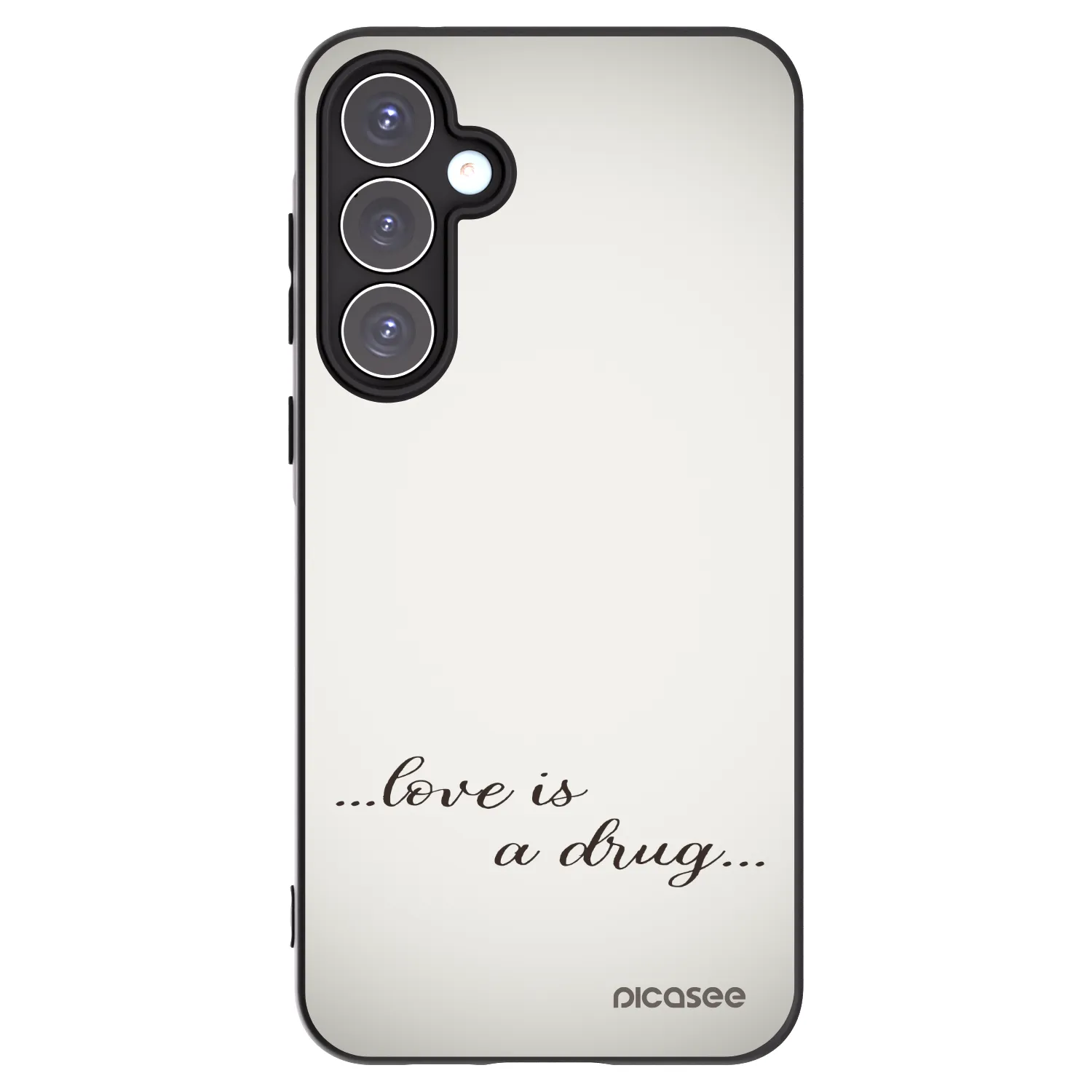 Picasee Μαύρη θήκη σιλικόνης για Samsung Galaxy A55 5G A556B - Love is a drug
