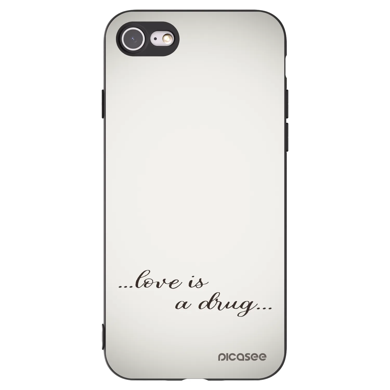 Picasee Μαύρη θήκη σιλικόνης για Apple iPhone 8 - Love is a drug