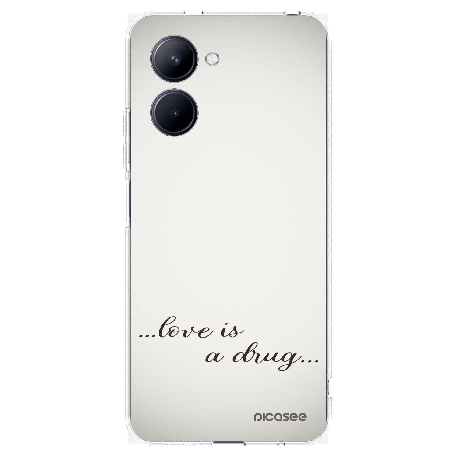 Picasee διαφανής θήκη σιλικόνης Realme C33 (2023) - Love is a drug