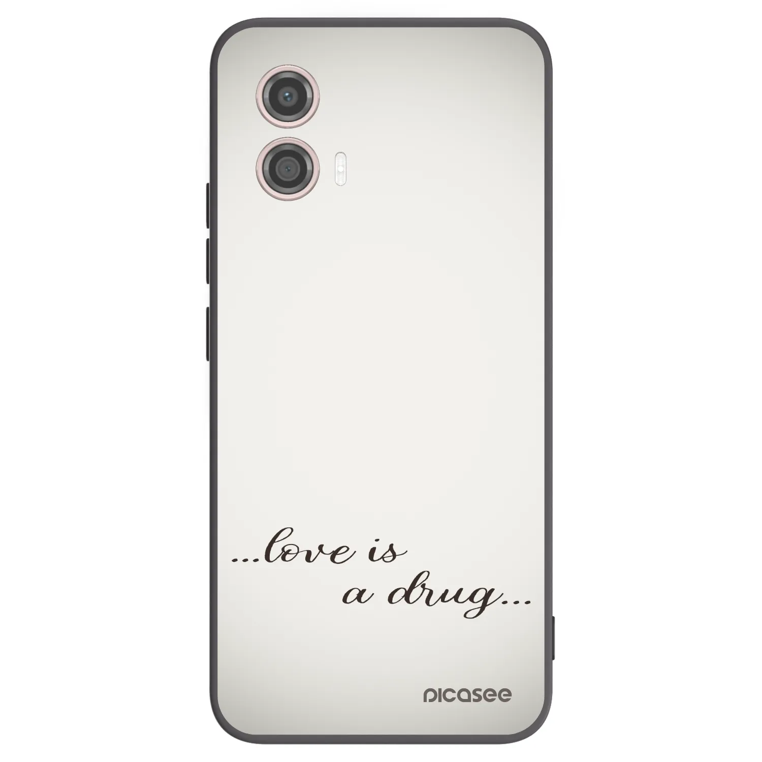 Picasee Μαύρη θήκη σιλικόνης για Motorola Moto G53 5G - Love is a drug