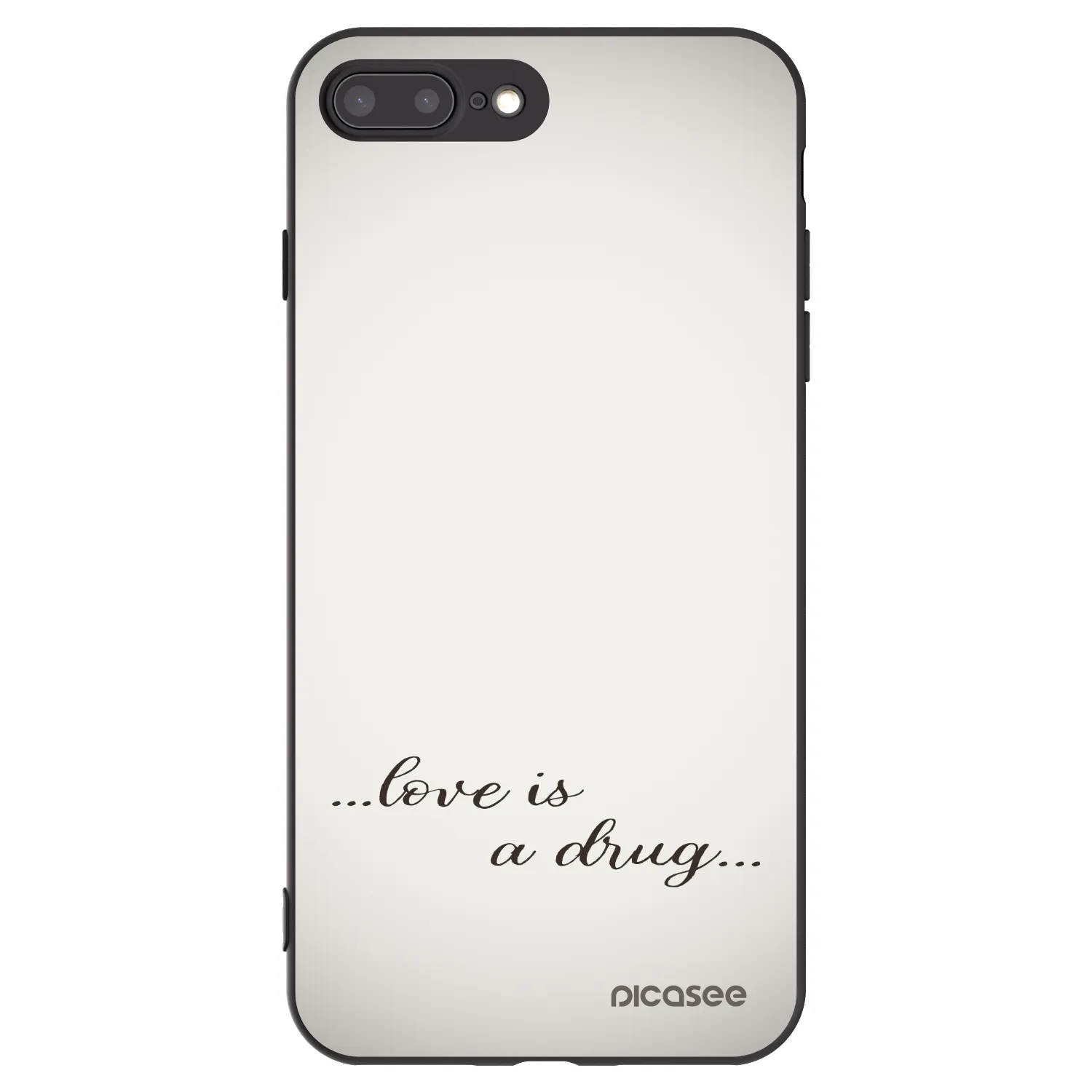 Picasee Μαύρη θήκη σιλικόνης για Apple iPhone 7 Plus - Love is a drug